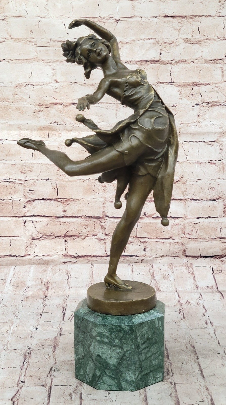Art Decor Lady Dancer Bronze Statue by Bruno Zach Sculpture Large Figurine Gift