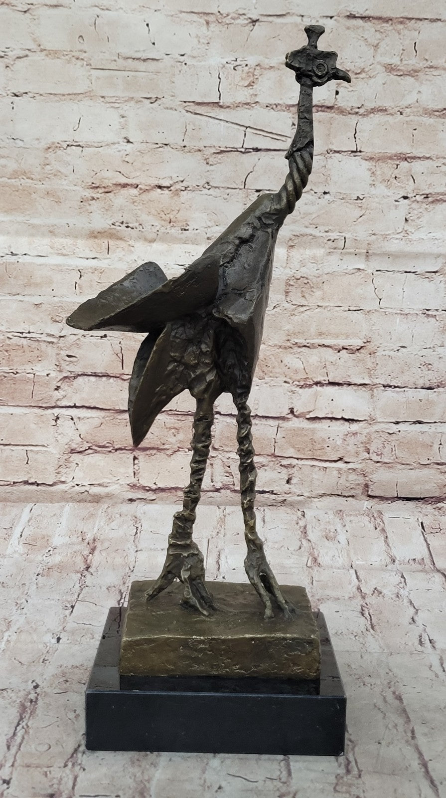 Modern Abstract Ostrich Sculpture – Hot Cast Bronze Homage to Pablo Picasso Signed Figurine SALE