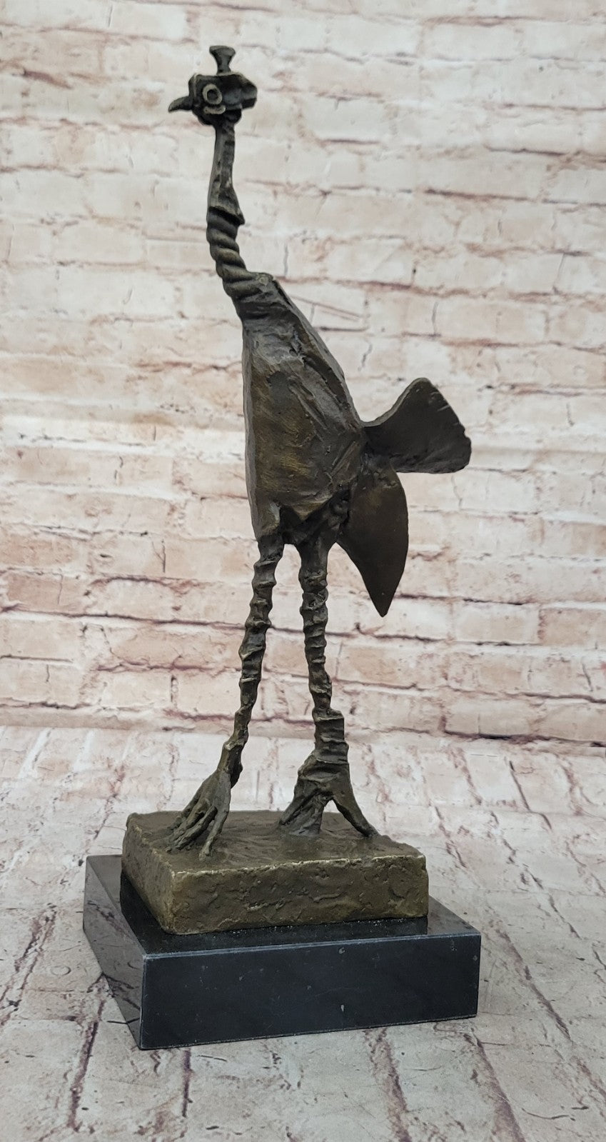 Modern Abstract Ostrich Sculpture – Hot Cast Bronze Homage to Pablo Picasso Signed Figurine SALE