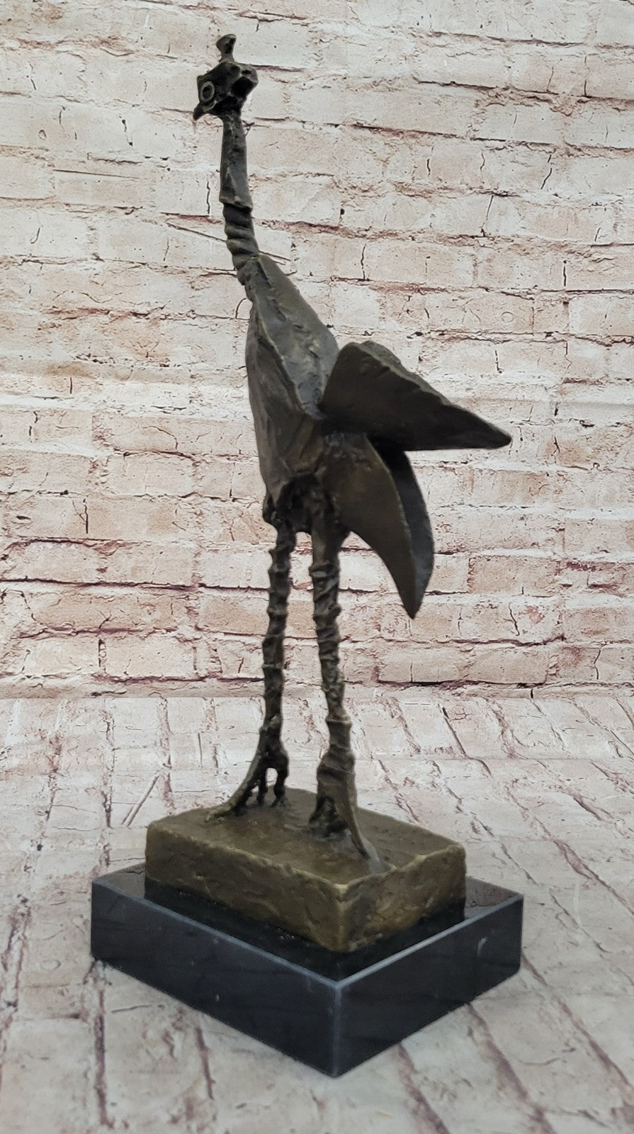 Modern Abstract Ostrich Sculpture – Hot Cast Bronze Homage to Pablo Picasso Signed Figurine SALE