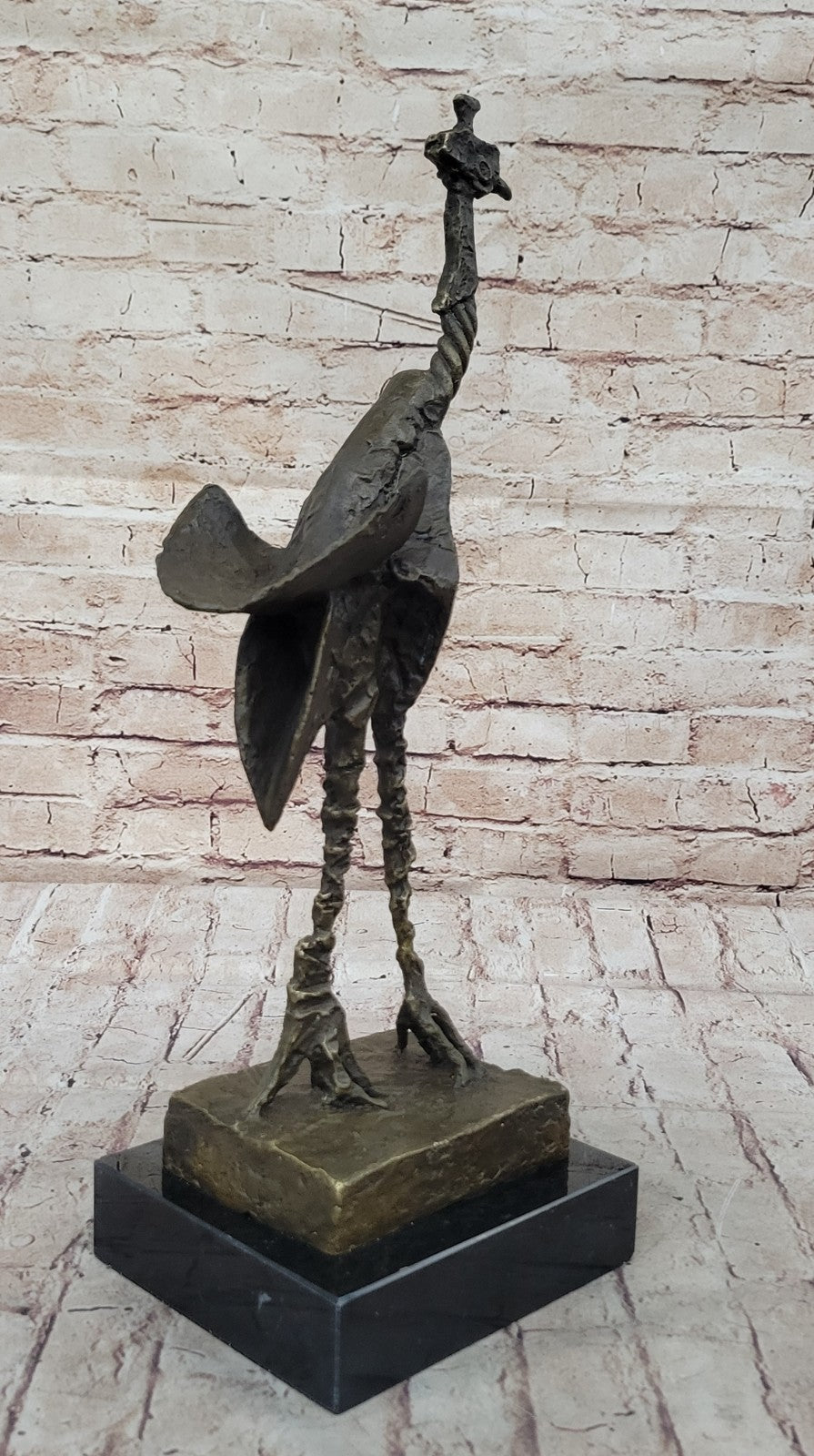 Modern Abstract Ostrich Sculpture – Hot Cast Bronze Homage to Pablo Picasso Signed Figurine SALE