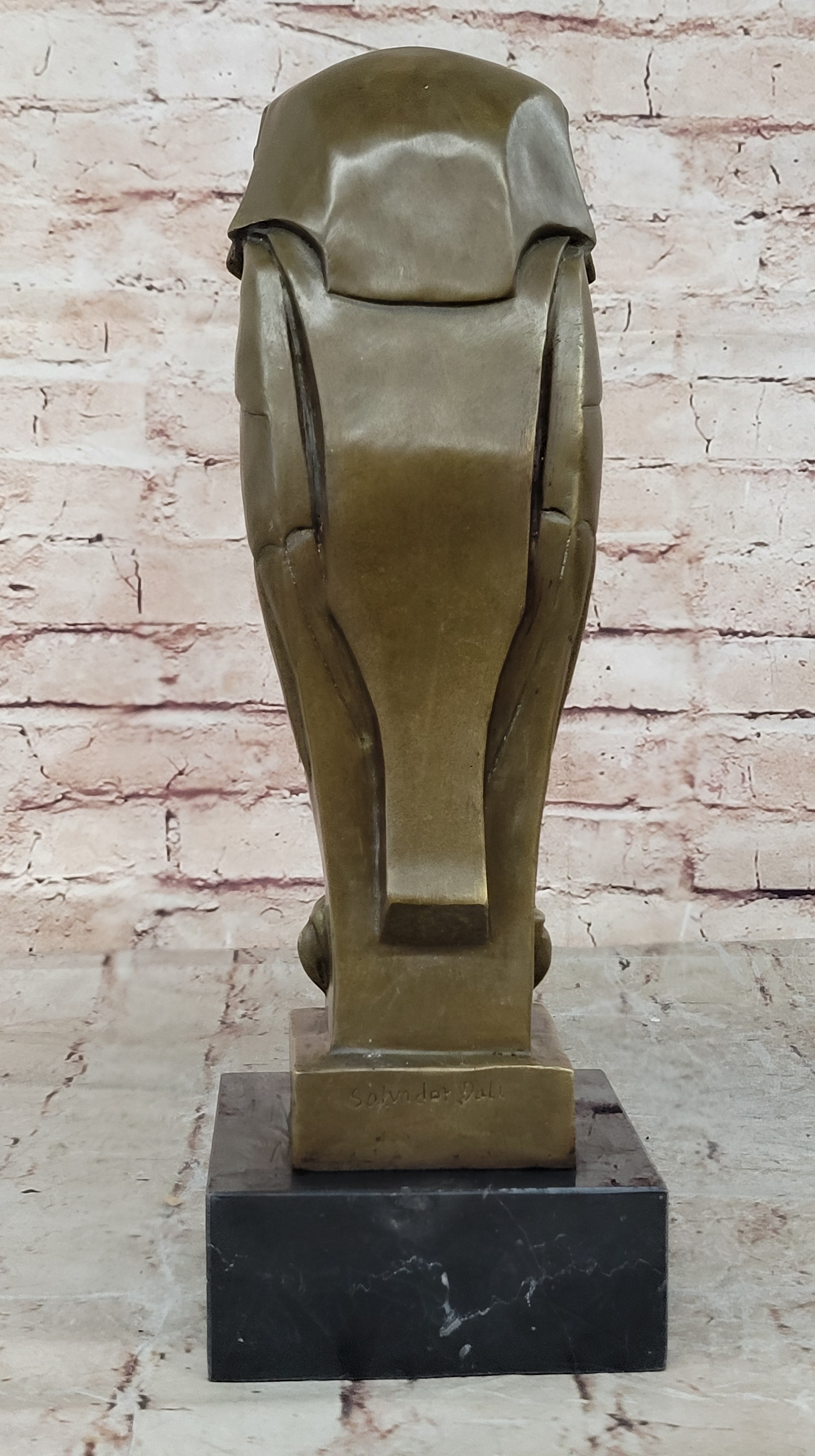 All Bronze on Marble Base Modern Cubism Sculpture Owl Bird Dali Tribute Art Deco