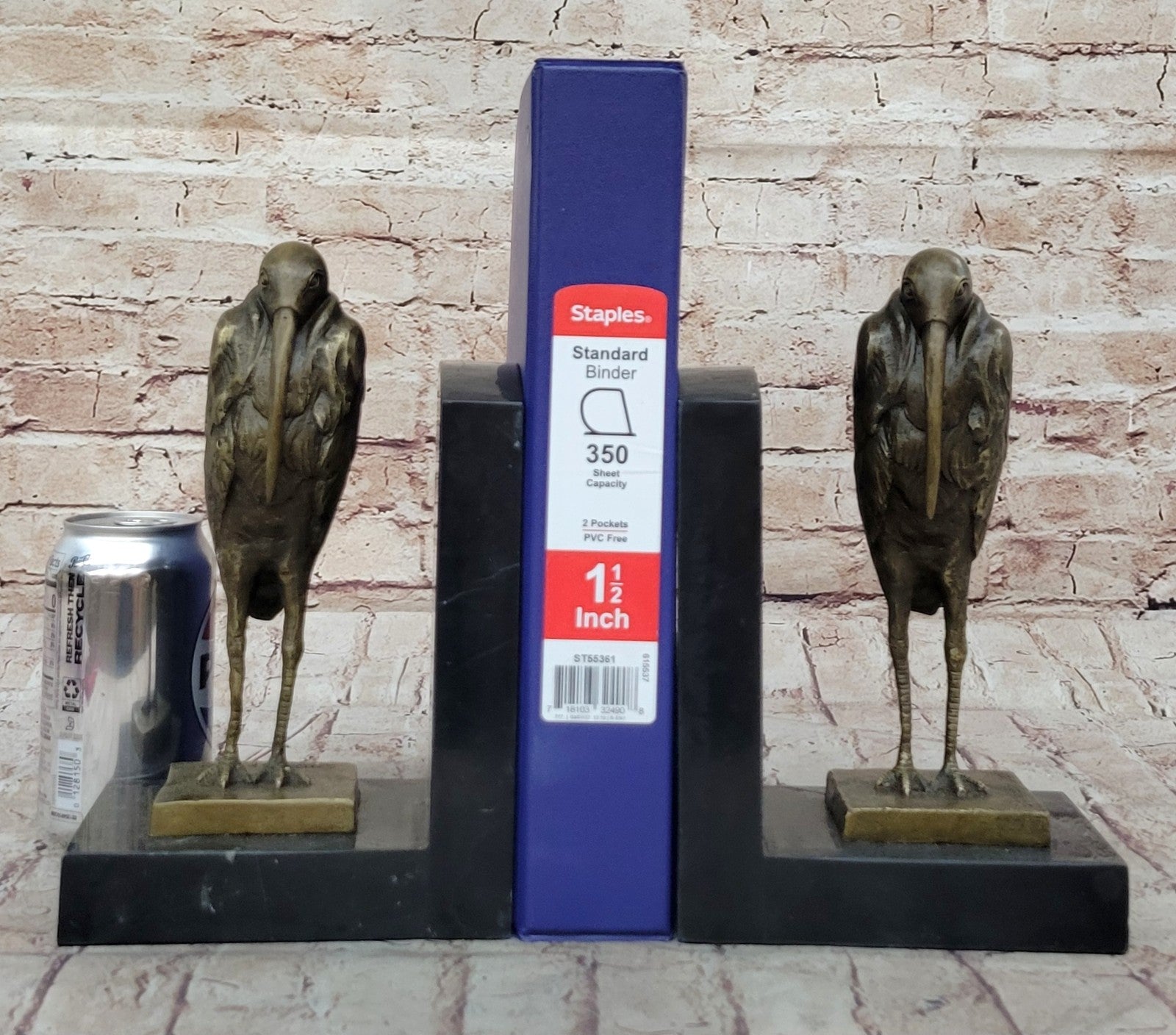 Art Deco Genuine bronze Sitting Birds bookend by Salvador Dali France Decor Gift