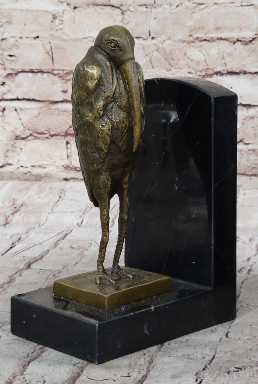 Art Deco Bronze Sitting Birds Bookends – Salvador Dali Signed France Decor Gift