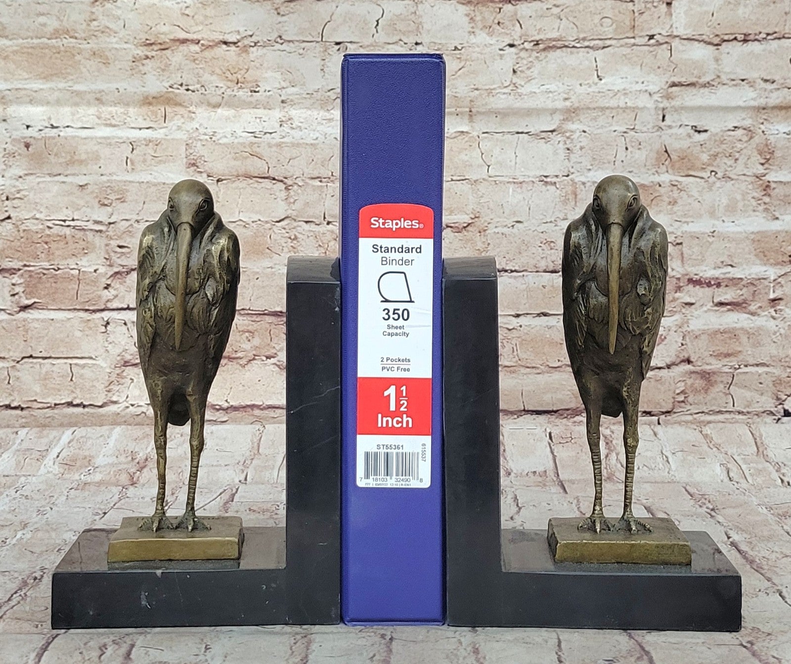 Art Deco Genuine bronze Sitting Birds bookend by Salvador Dali France Decor Gift