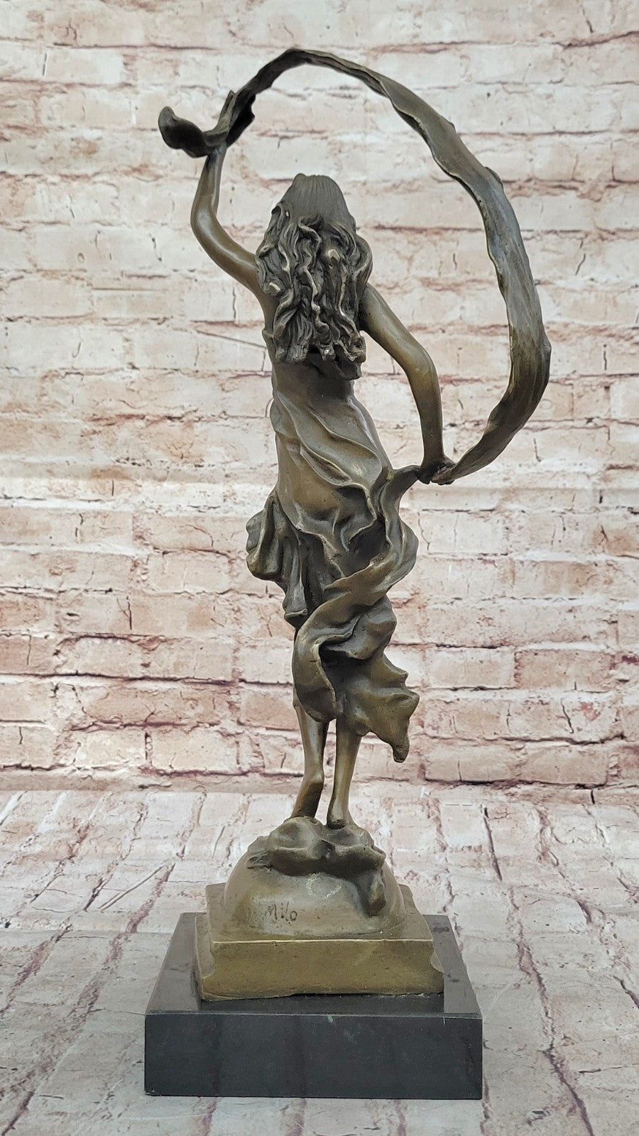 Original Art Nouveau Dancer By Italian Artist Aldo Vitaleh Bronze Sculpture SALE
