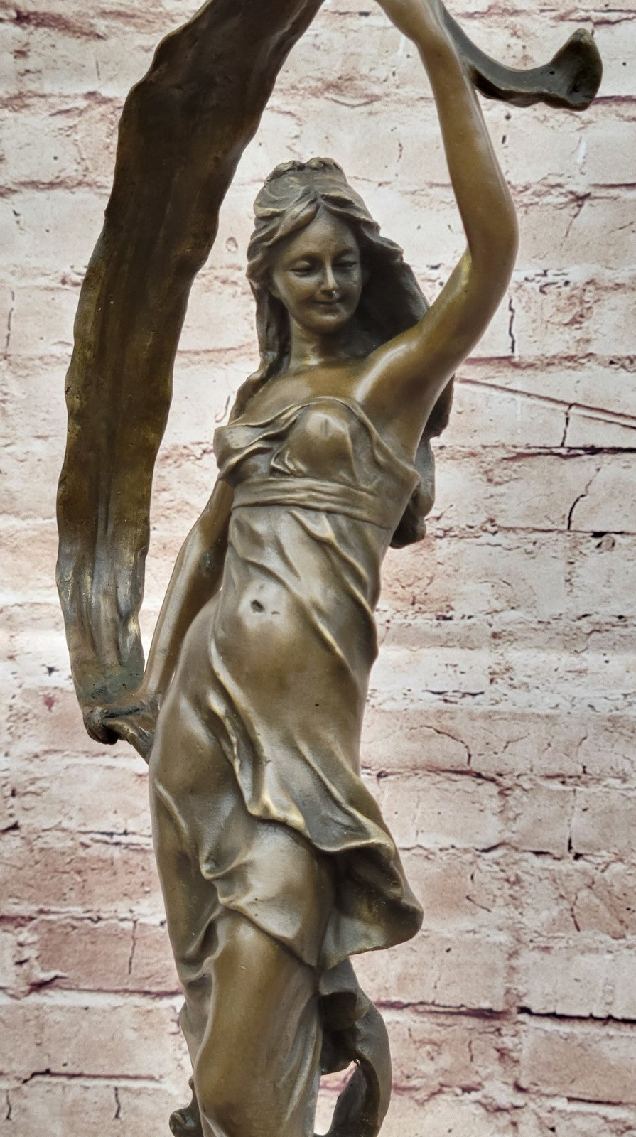 Original Art Nouveau Dancer By Italian Artist Aldo Vitaleh Bronze Sculpture SALE