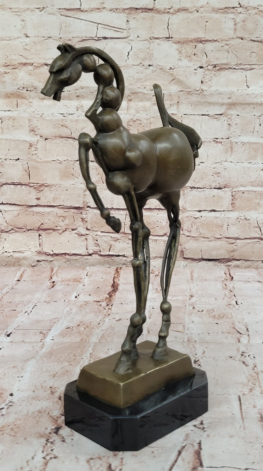 Bronze Sculpture Hot Cast by Lost wax Method Salvador Dali Horse Stallion Figurine Art