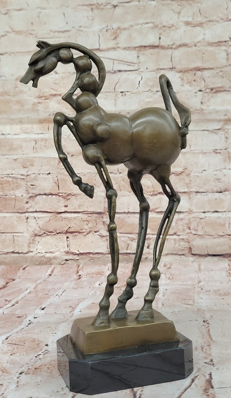 Bronze Sculpture Hot Cast by Lost wax Method Salvador Dali Horse Stallion Figurine Art