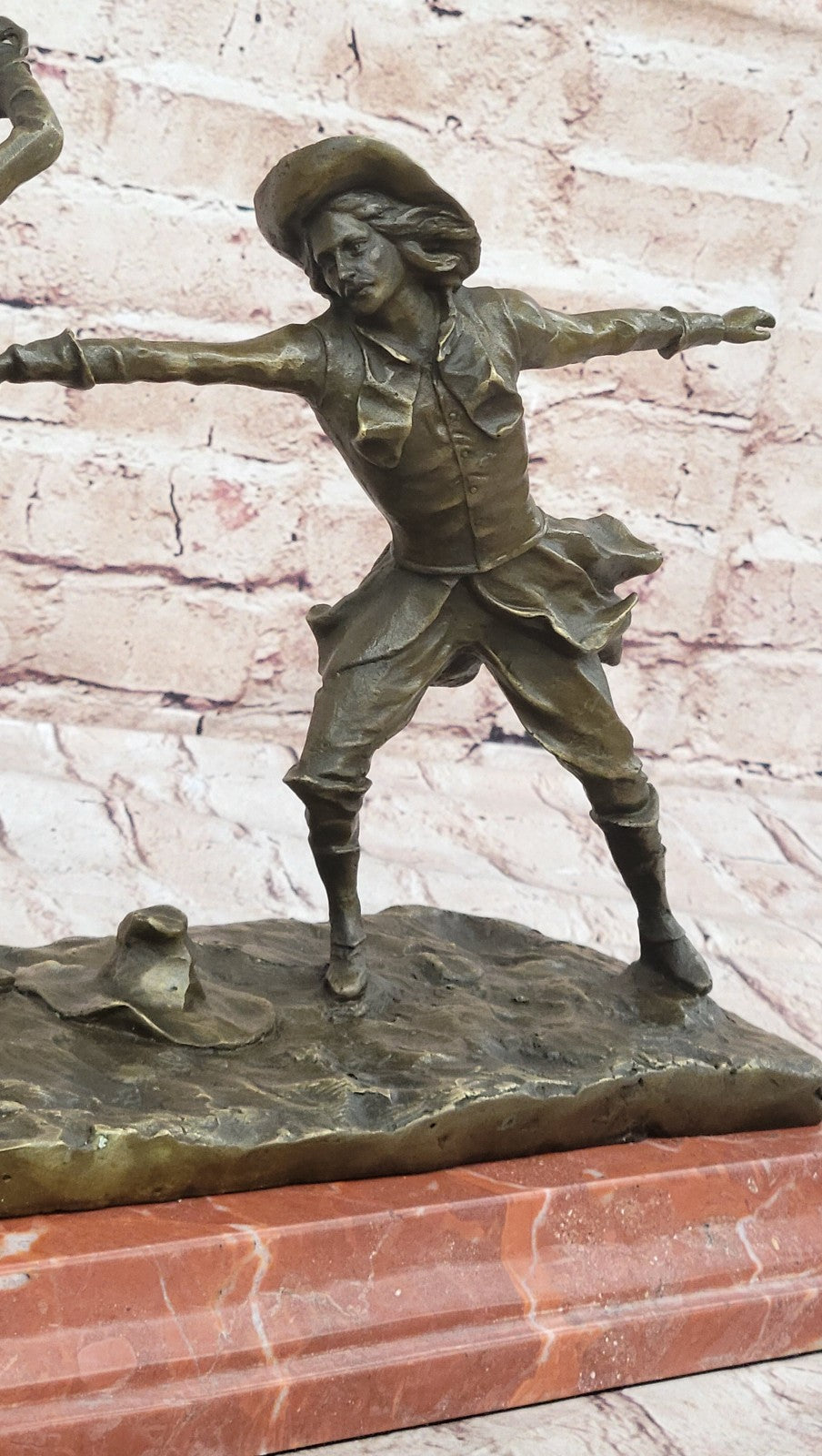 Bronze Sculpture Hot Cast Hand Made Large Two Fencer Fencing Museum Quality