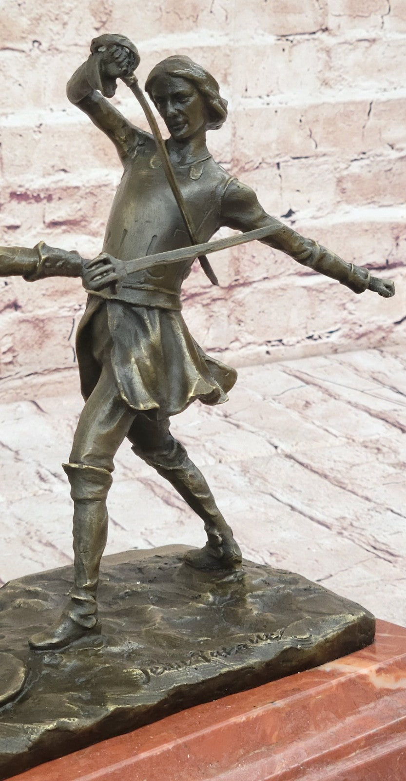 Bronze Sculpture Hot Cast Hand Made Large Two Fencer Fencing Museum Quality