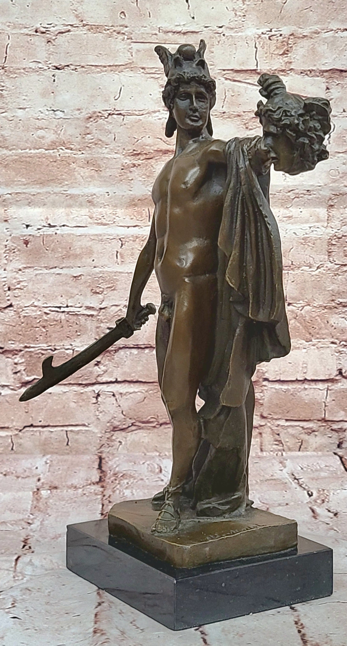 Signed Aldo Vitaleh tribute to Cellini Perseus Beheading the Medusa Bronze Nude
