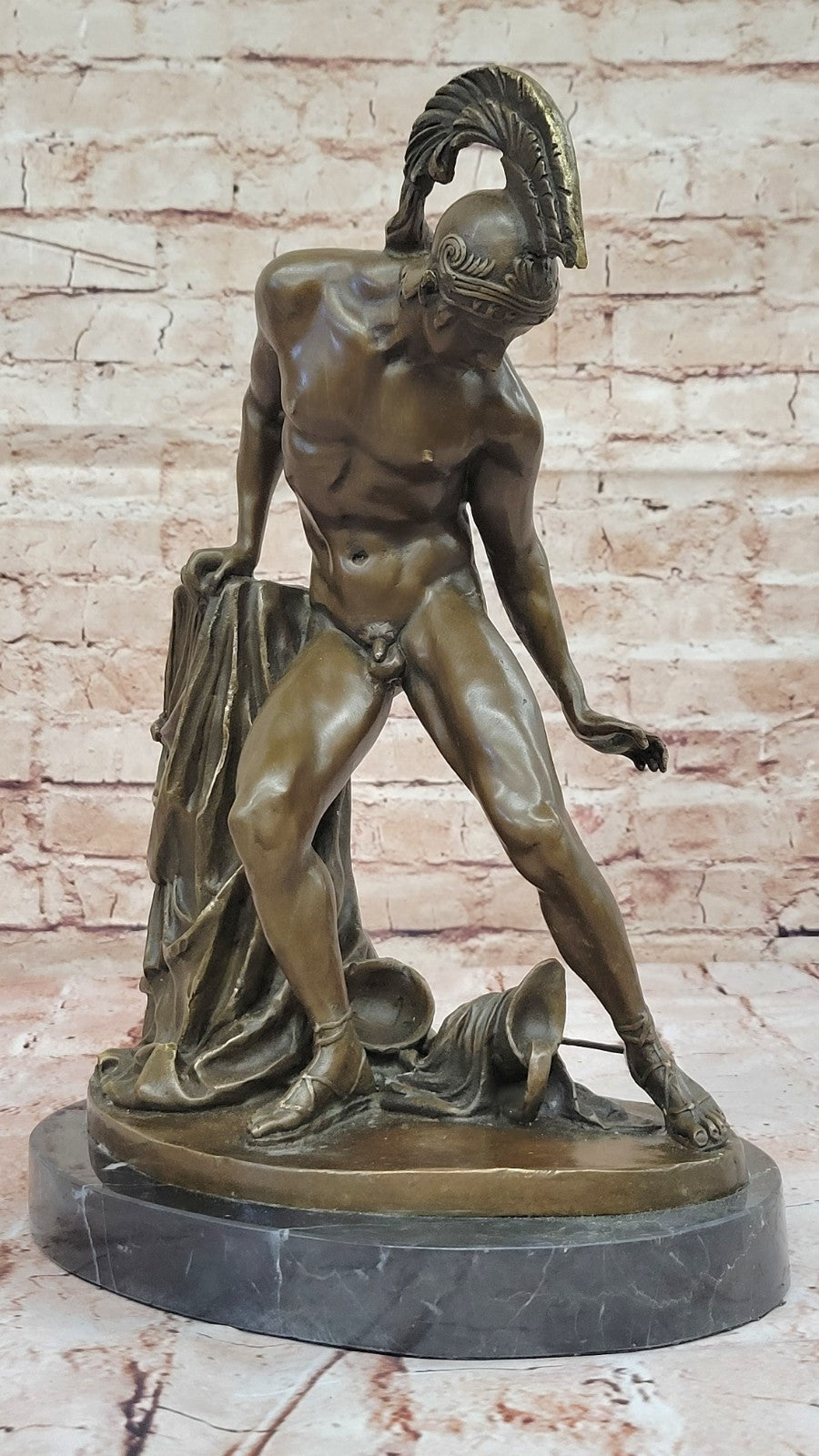 ACHILLES - ANCIENT GREEK WARRIOR SCULTURE FIGURINE IN HOT CAST BRONZE FIGURINE