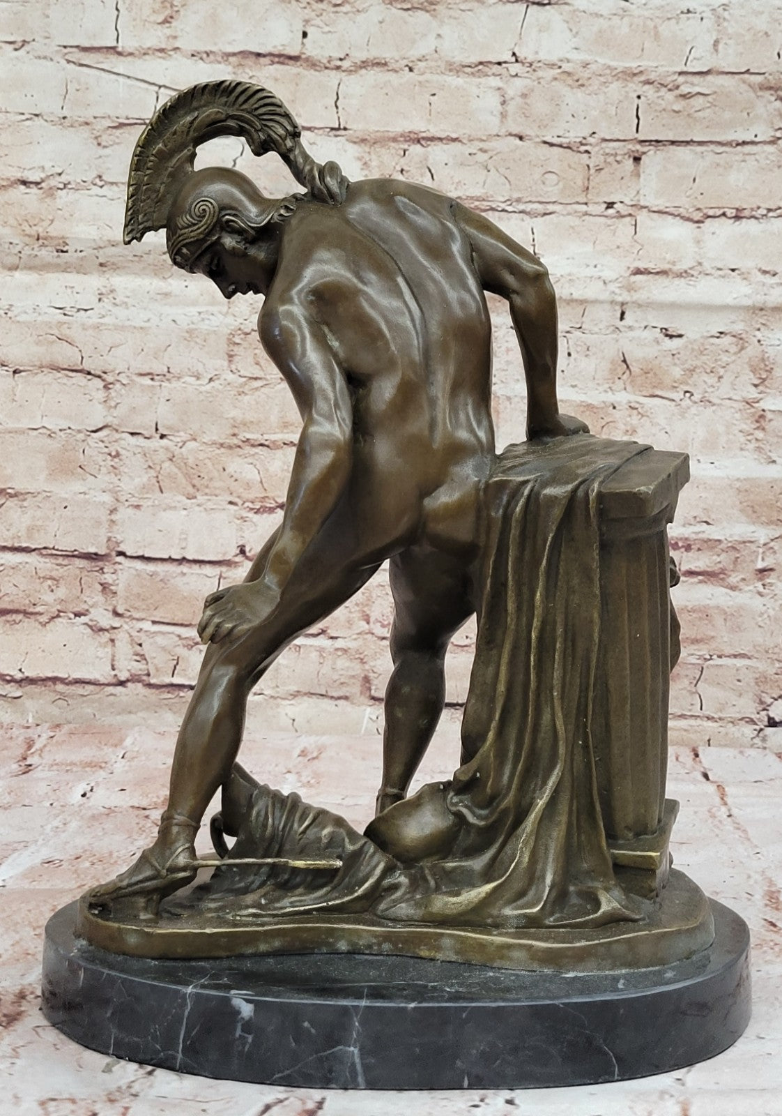 ACHILLES - ANCIENT GREEK WARRIOR SCULTURE FIGURINE IN HOT CAST BRONZE FIGURINE