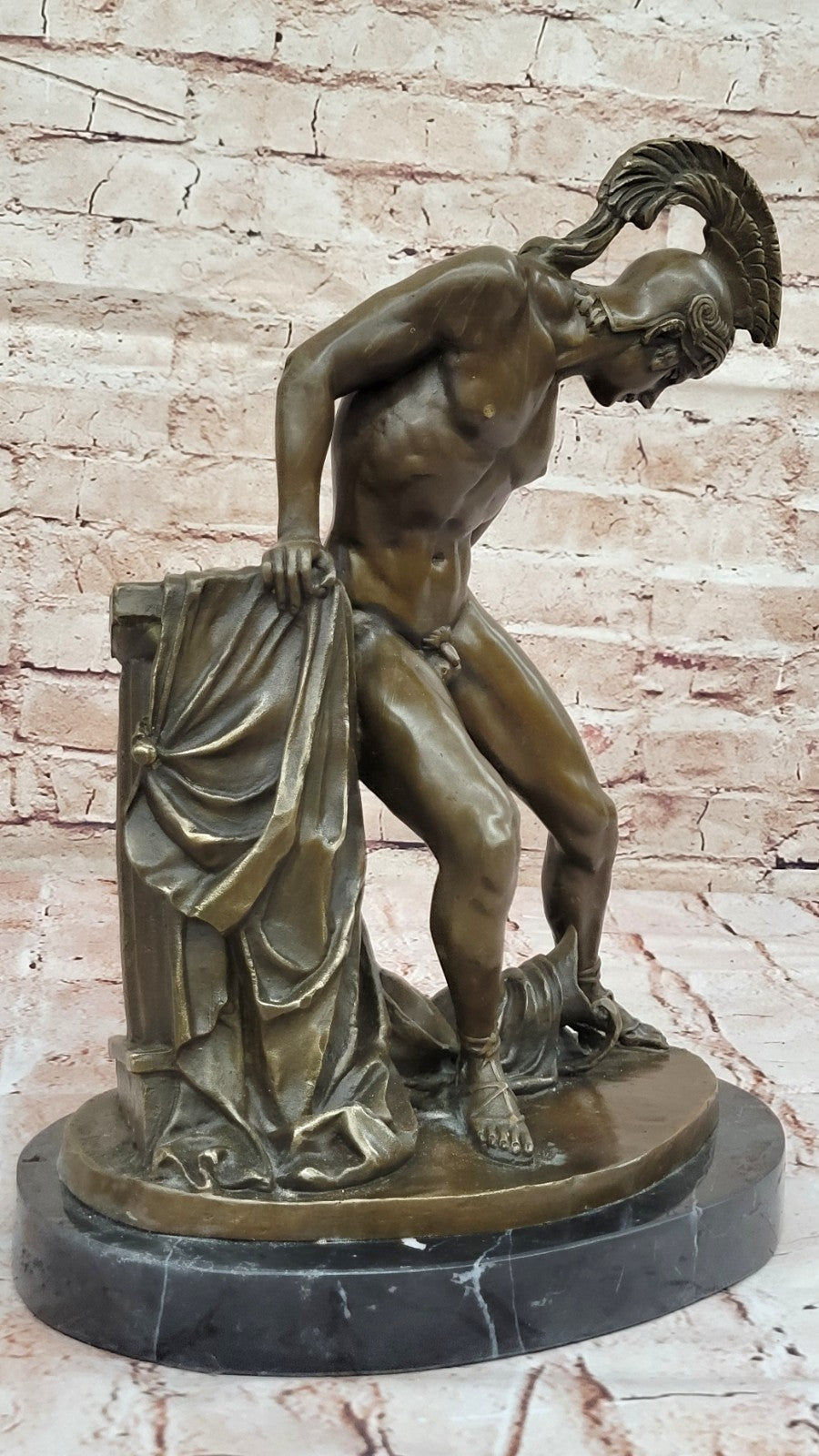 ACHILLES - ANCIENT GREEK WARRIOR SCULTURE FIGURINE IN HOT CAST BRONZE FIGURINE