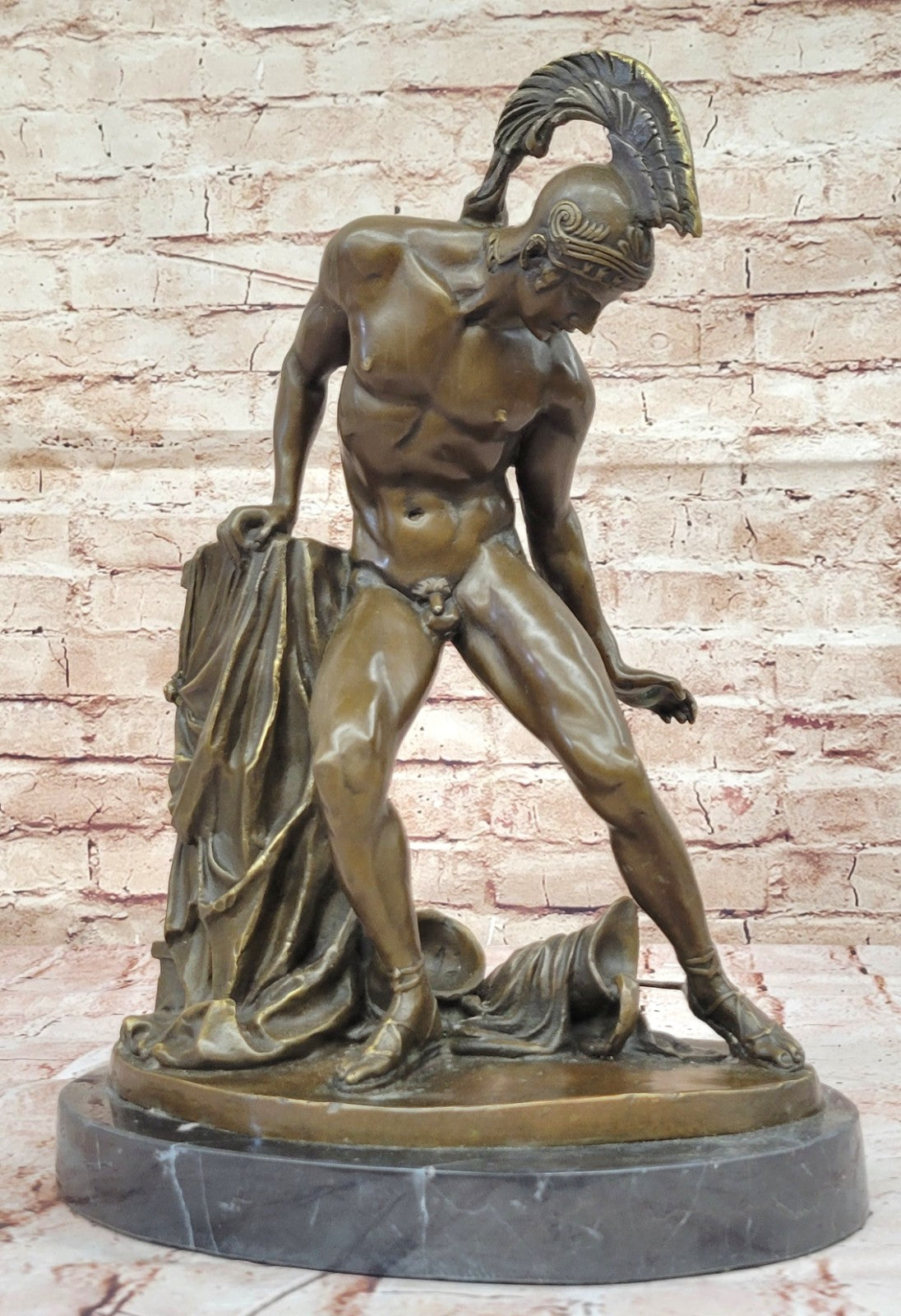 ACHILLES - ANCIENT GREEK WARRIOR SCULTURE FIGURINE IN HOT CAST BRONZE FIGURINE