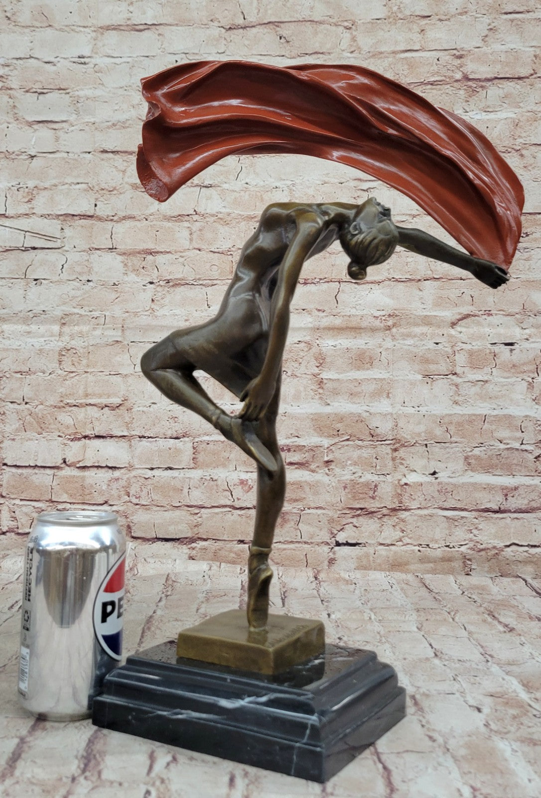 Art Deco Italian Artist Vitaleh Ballerina Dancer Dancing Bronze Sculpture Figure