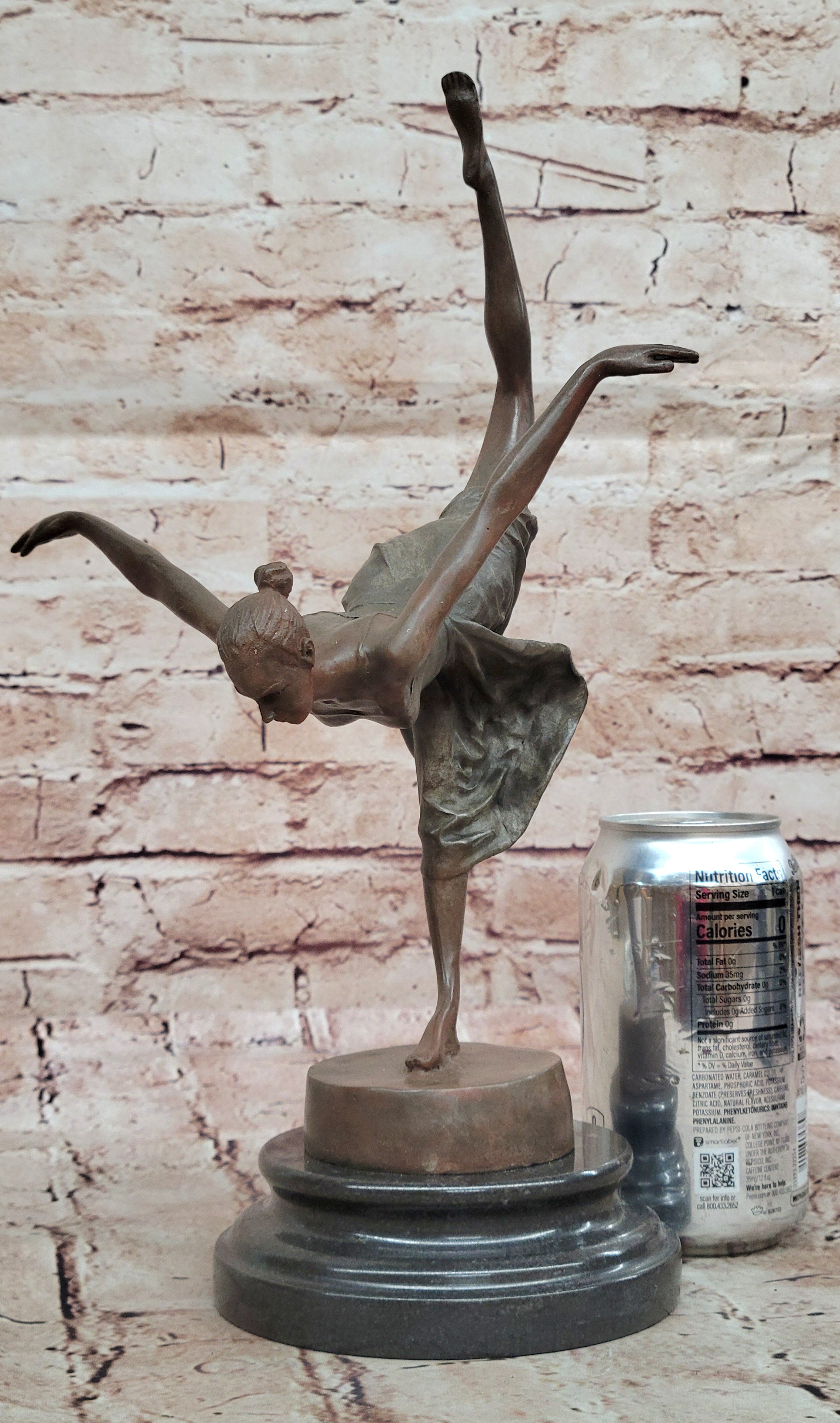Bronze Sculpture by Italian Artist Aldo Vitaleh Dancer Ballerina Home Office