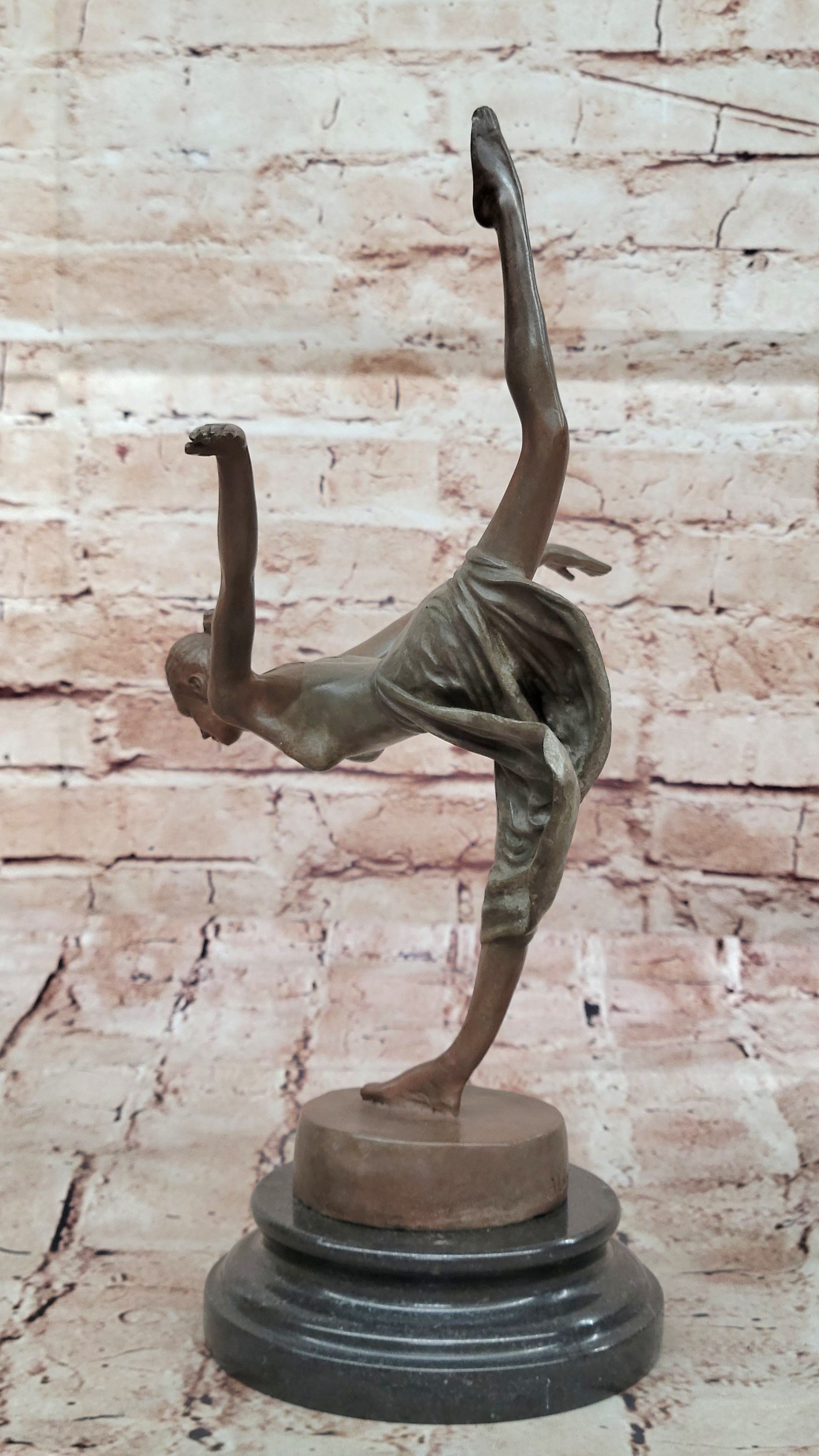 Bronze Sculpture by Italian Artist Aldo Vitaleh Dancer Ballerina Home Office