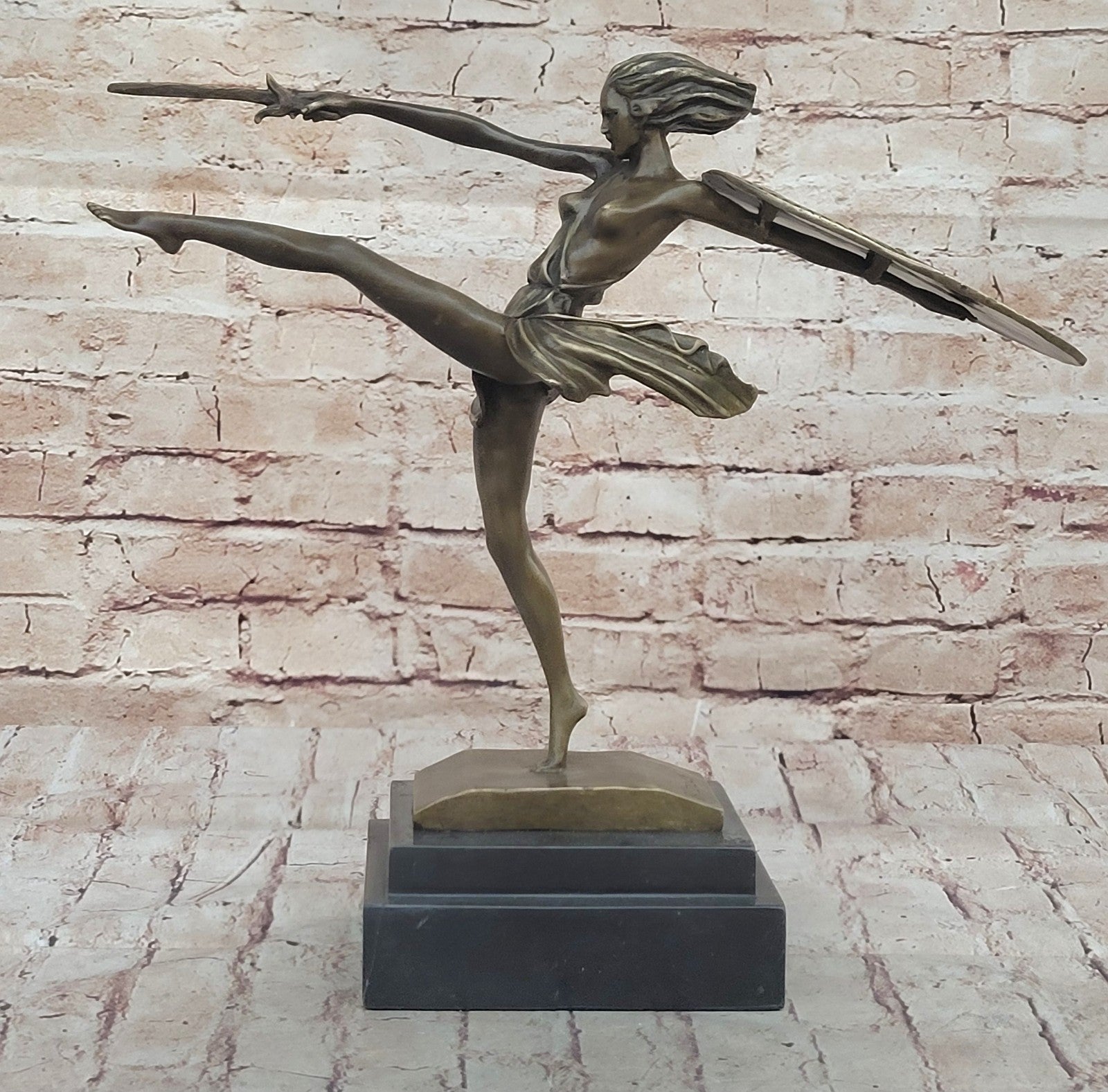 BRONZE ART DECO AMAZON SIGNED ZACH STATUE FEMALE WARRIOR HOT CAST SCULPTURE NUDE