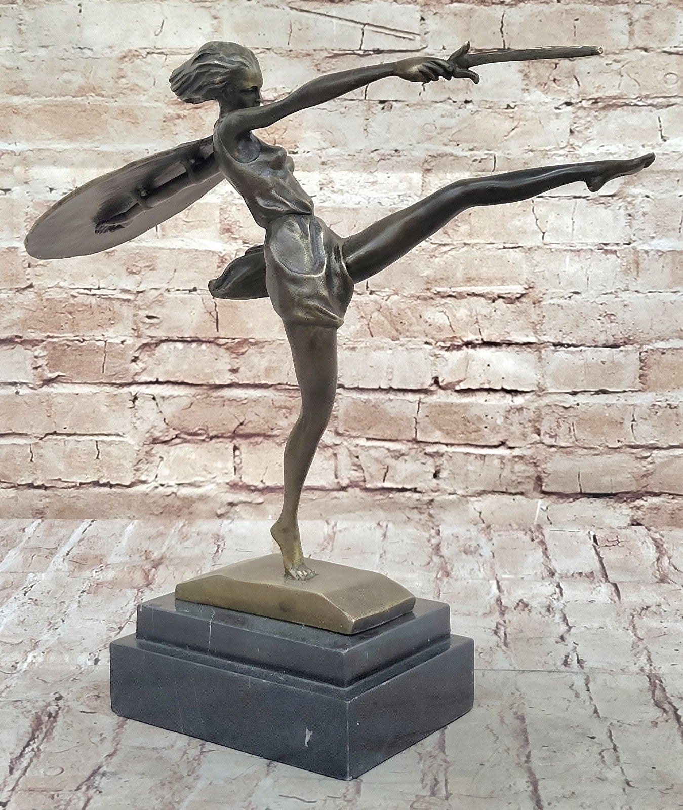 BRONZE ART DECO AMAZON SIGNED ZACH STATUE FEMALE WARRIOR HOT CAST SCULPTURE NUDE