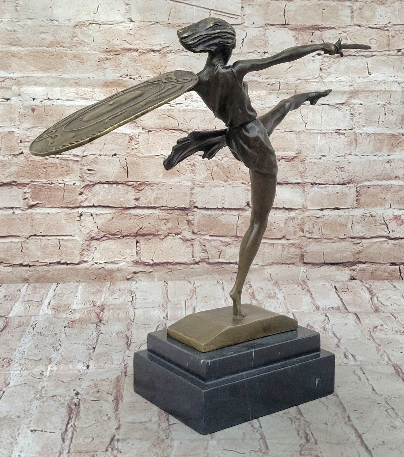 BRONZE ART DECO AMAZON SIGNED ZACH STATUE FEMALE WARRIOR HOT CAST SCULPTURE NUDE