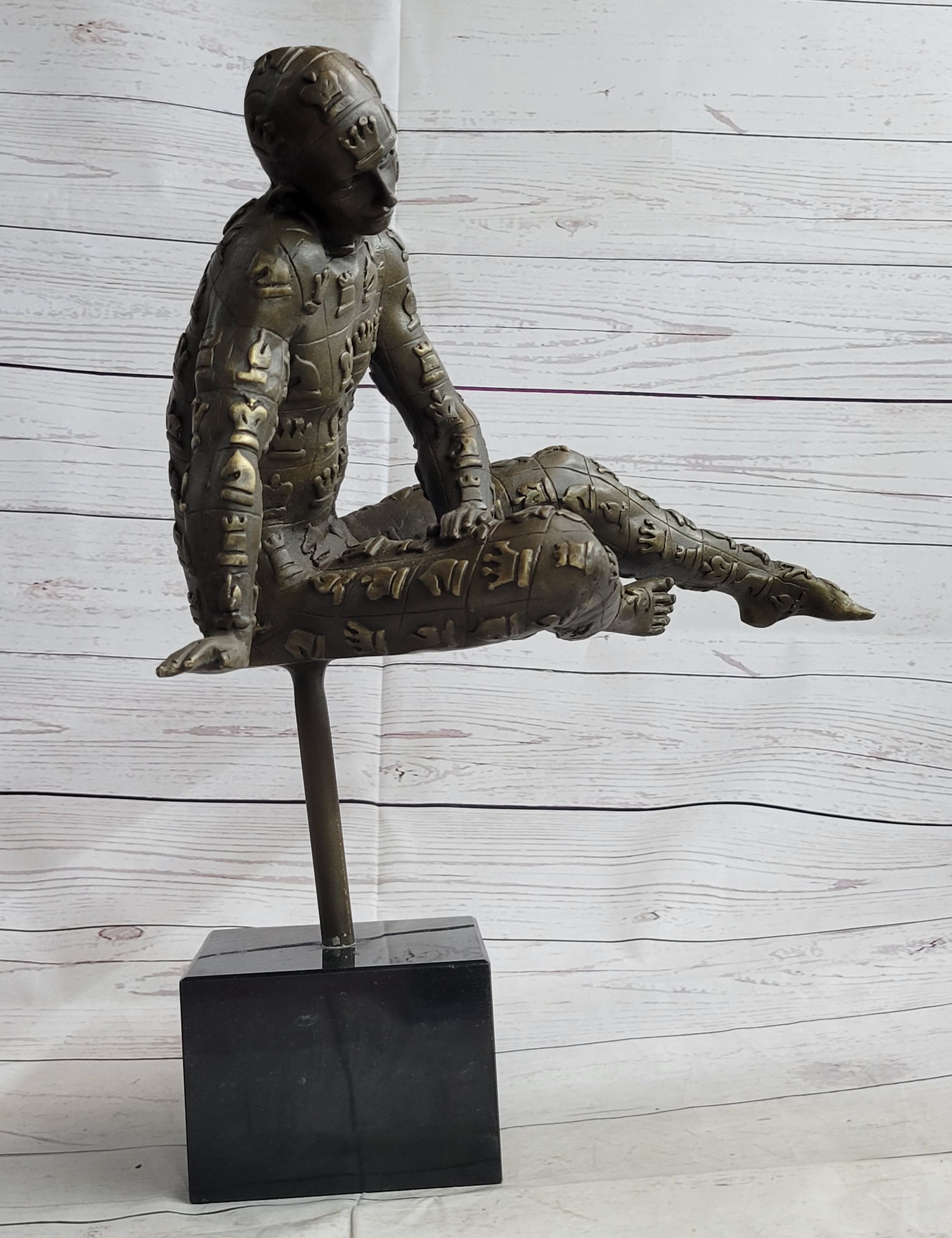 Handmade European Bronze Signed Salvador Dali Title Yogi Mid Century Artwork
