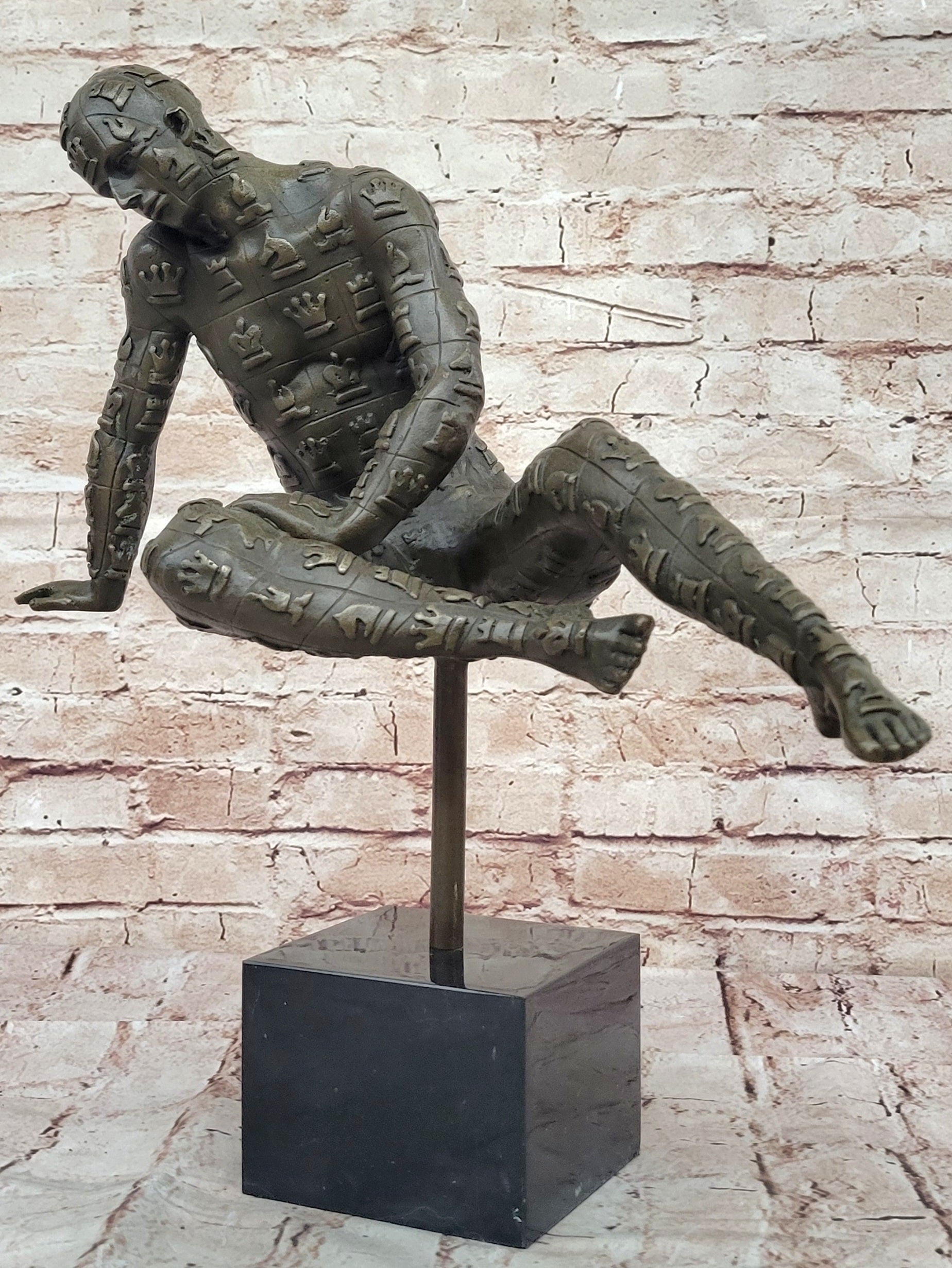 Handmade European Bronze Signed Salvador Dali Title Yogi Mid Century Artwork