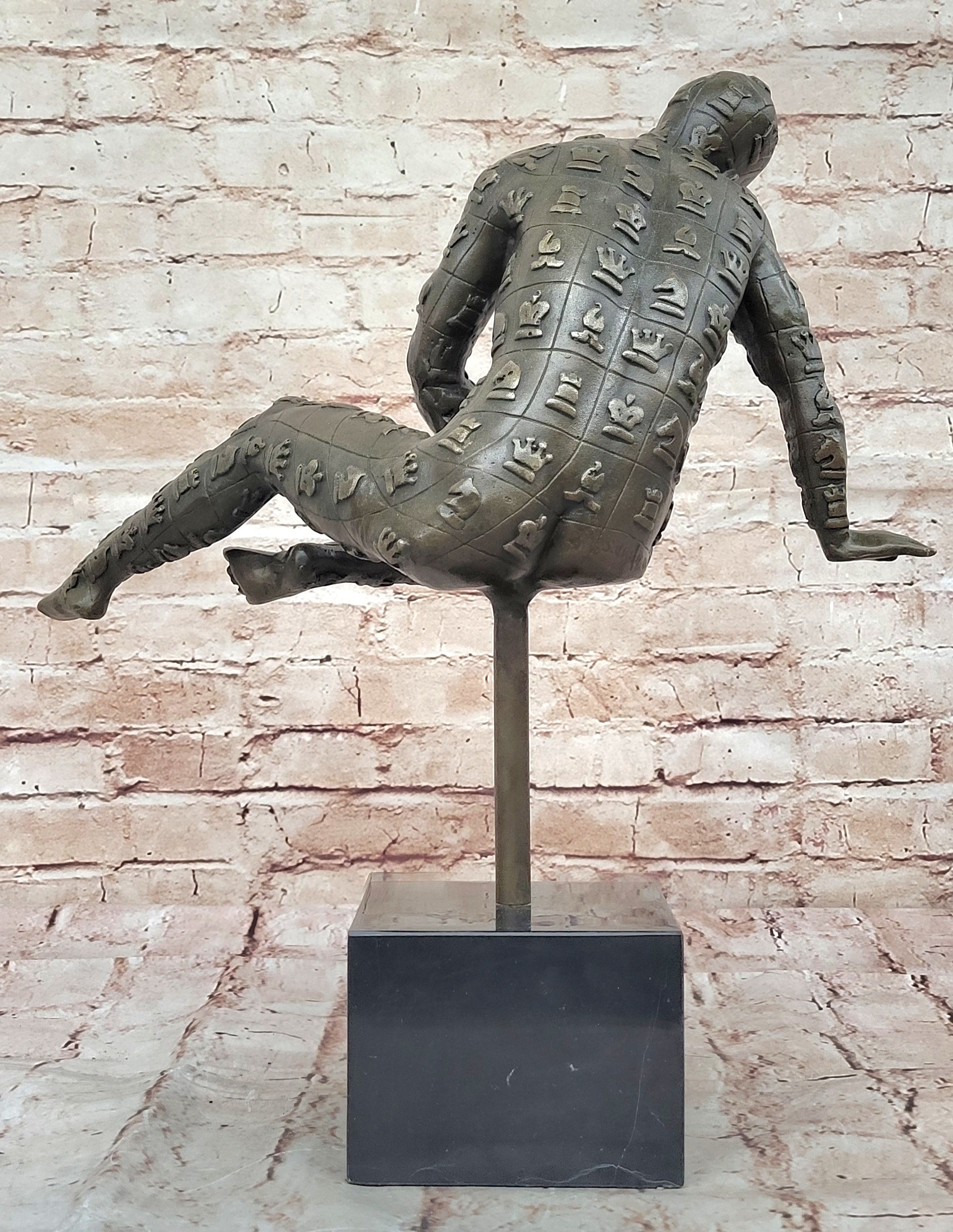 Handmade European Bronze Signed Salvador Dali Title Yogi Mid Century Artwork