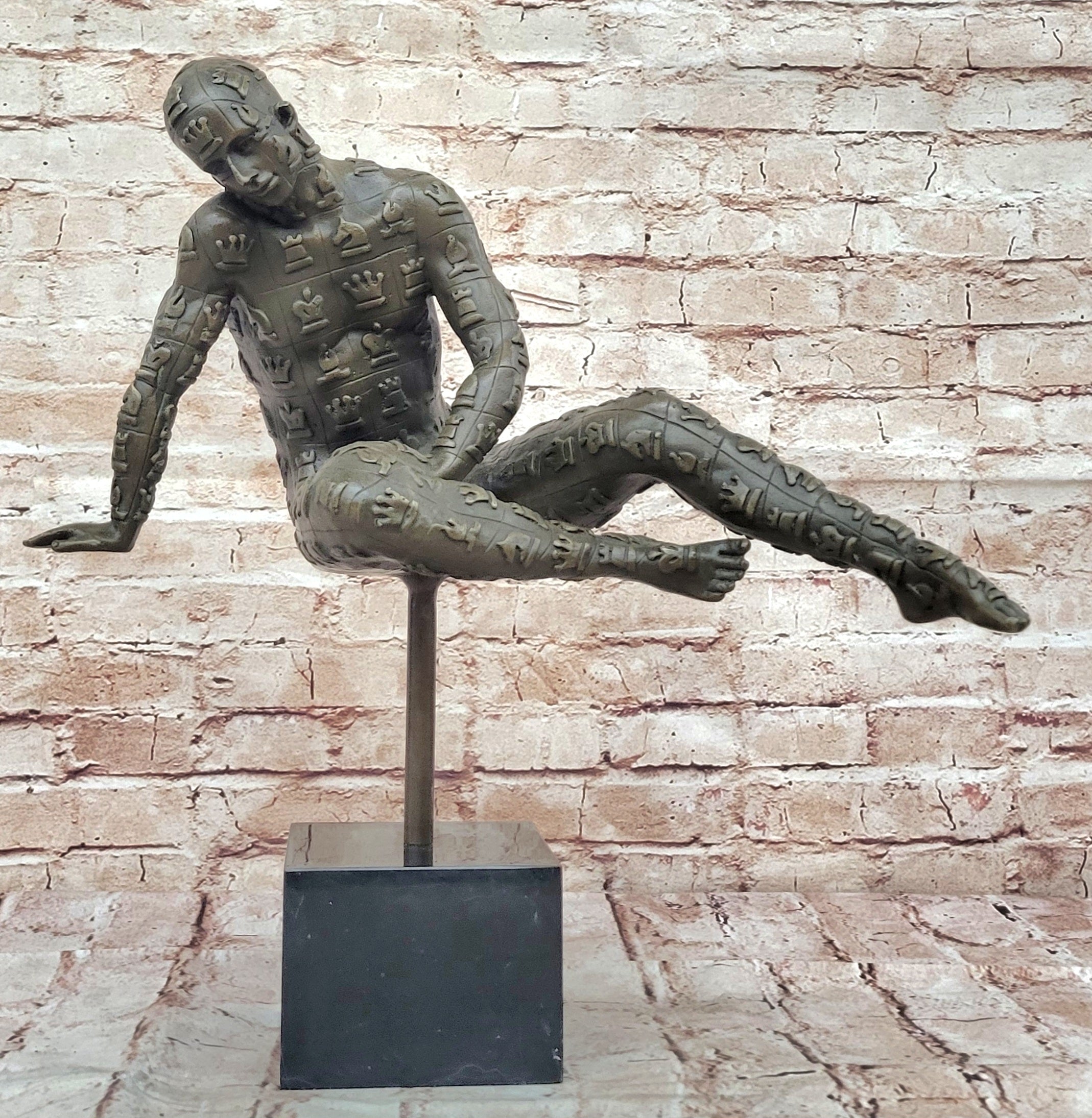 Handmade European Bronze Signed Salvador Dali Title Yogi Mid Century Artwork