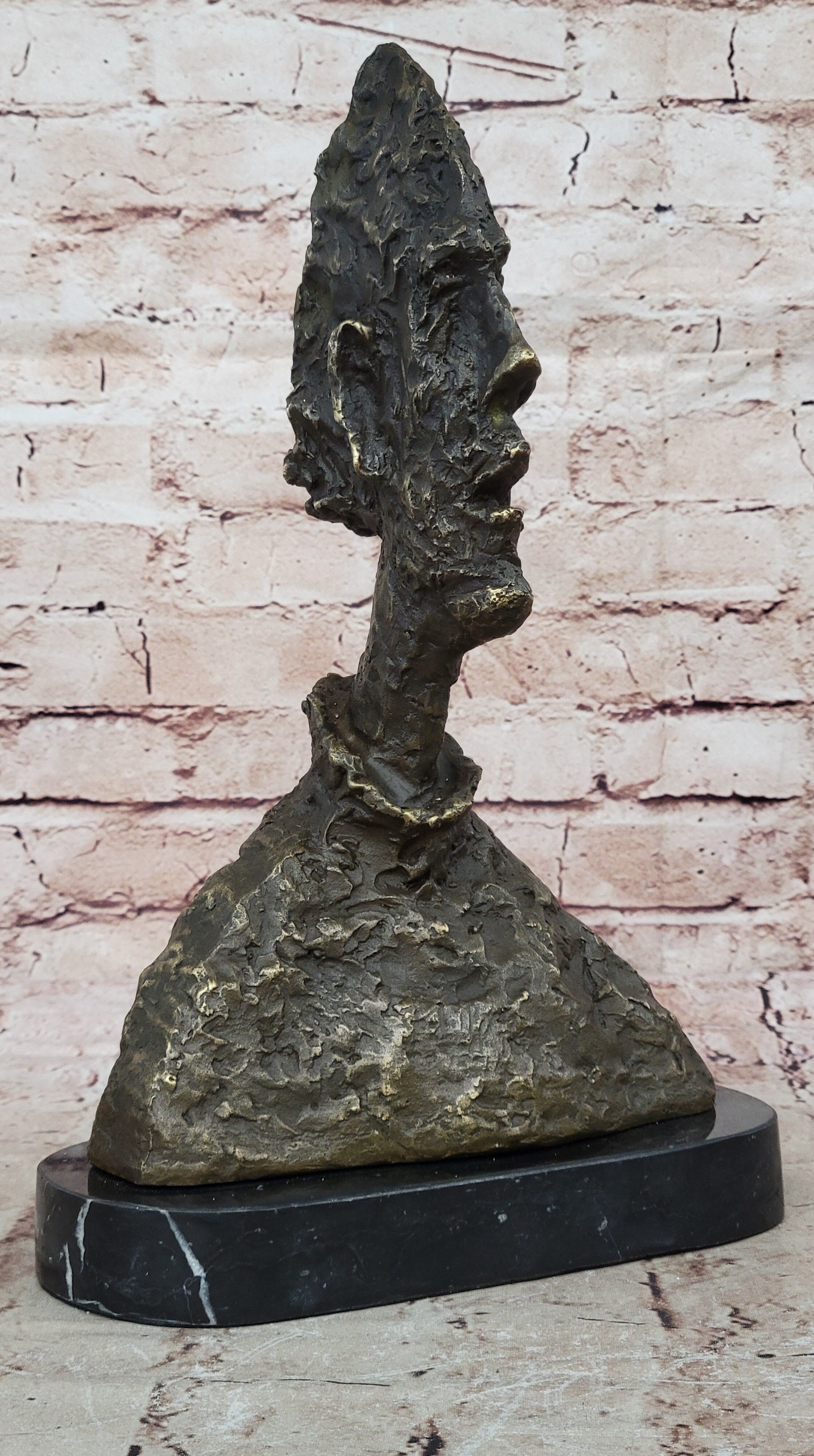 Abstract Modern, Bust de Diego Bronze Sculpture Marble Base Figurine Figure