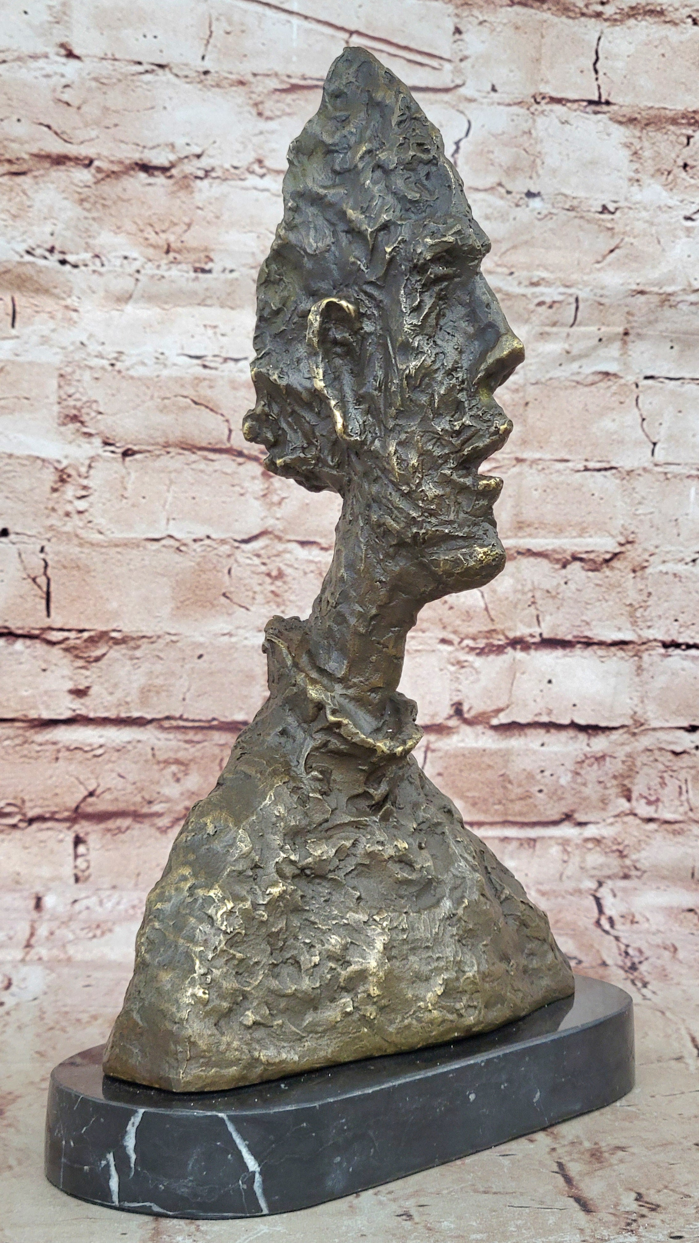 Abstract Modern, Bust de Diego Bronze Sculpture Marble Base Figurine Figure
