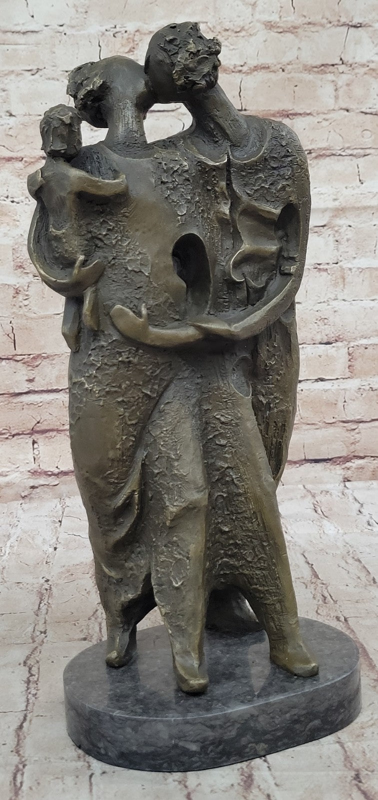 Abstract Modern Art Family by Salvador Dali Bronze Sculpture Marble Figurine