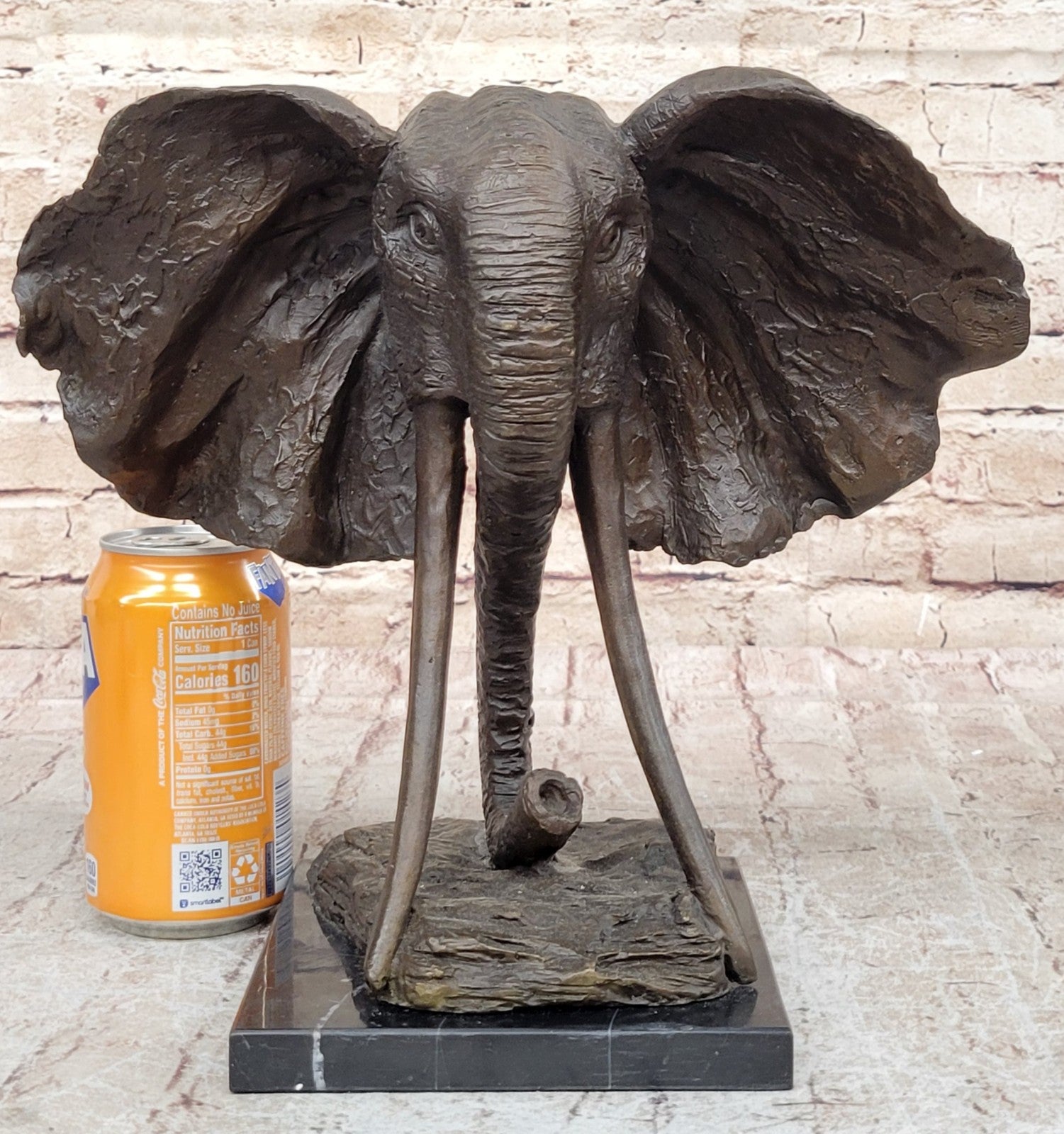 Striking Massive Elephant Head Bust Bronze Sculpture Statue Figurine Hot Cast