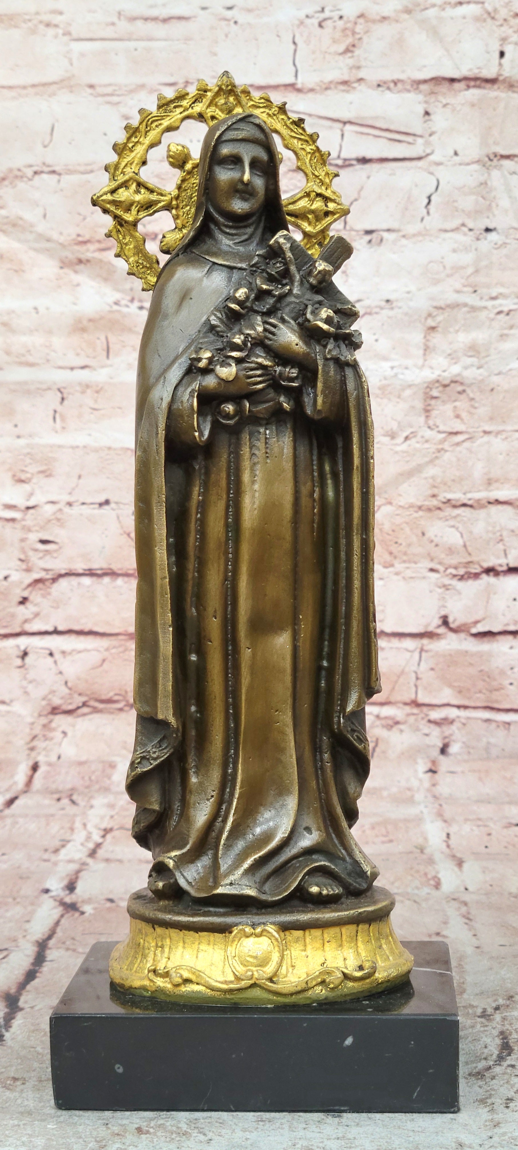 Saint Therese of Lisieux little French Carmelite nun Bronze Statue Sculpture Art