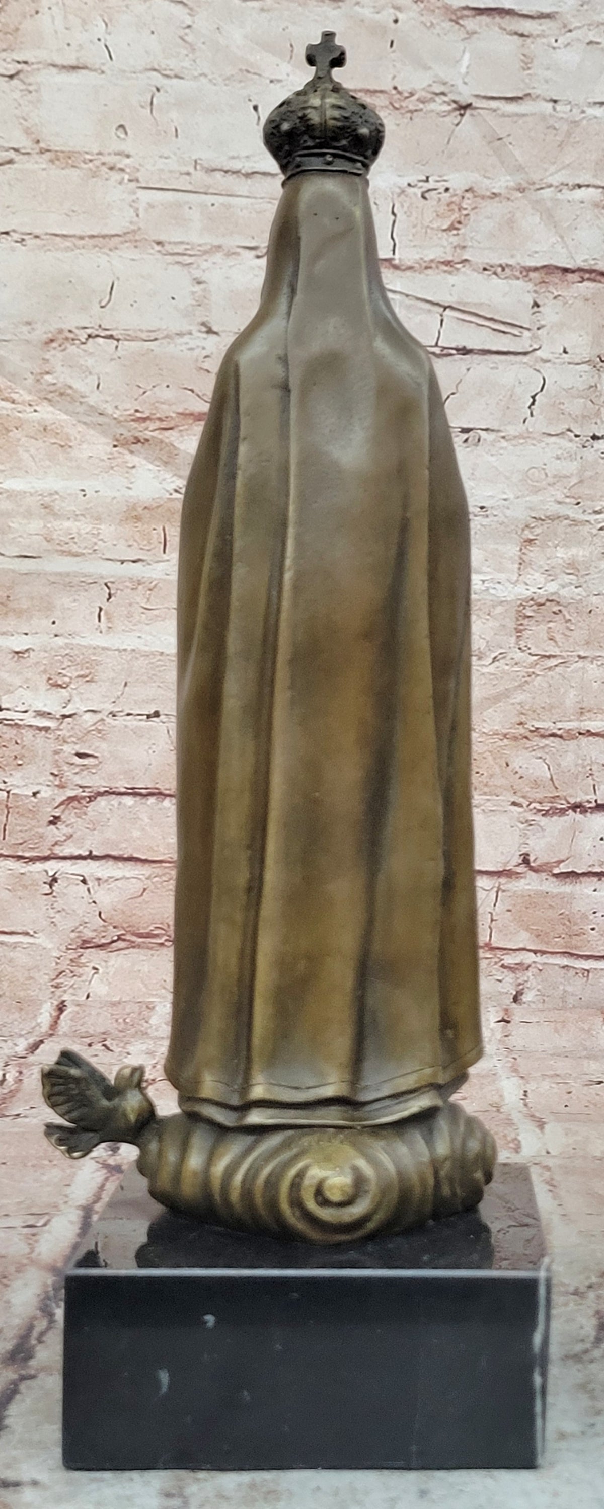 Virgin Mary Blessed Mother Metal Crown Religious Statuary Bronze Statue