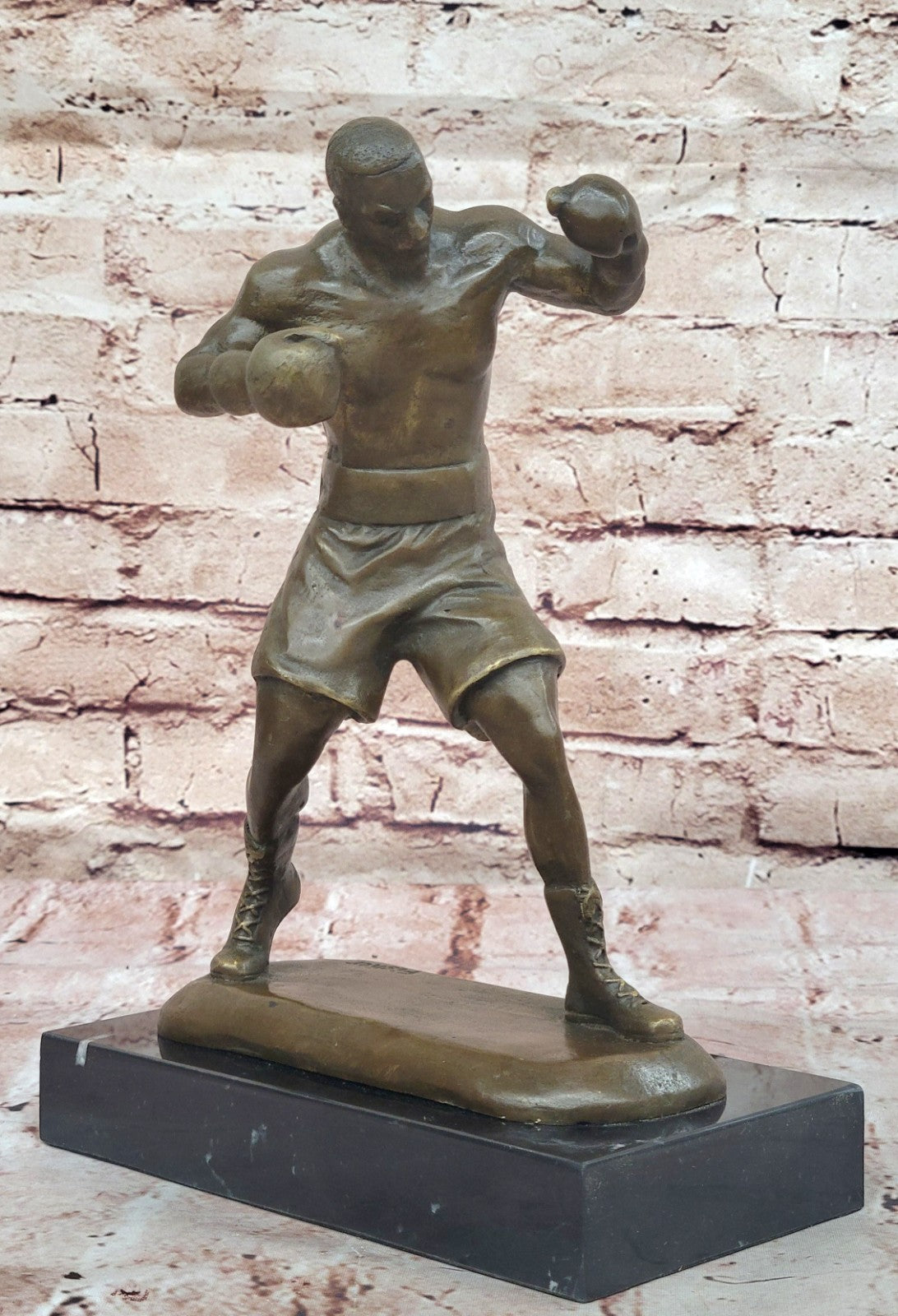 Handcrafted bronze sculpture SALE Dec Base Marble Boxer Champ Boxing Tyson Mike