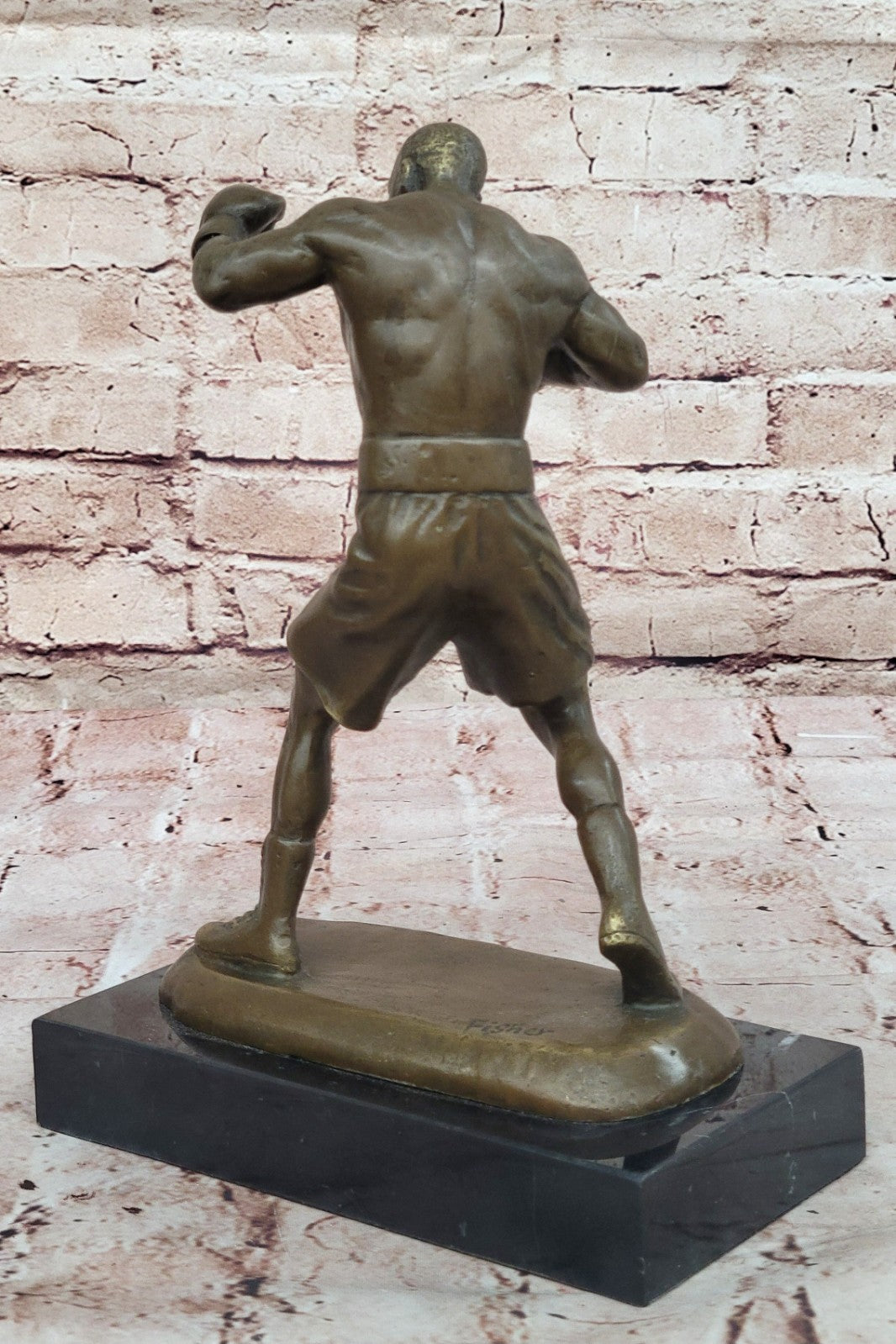 Handcrafted bronze sculpture SALE Dec Base Marble Boxer Champ Boxing Tyson Mike
