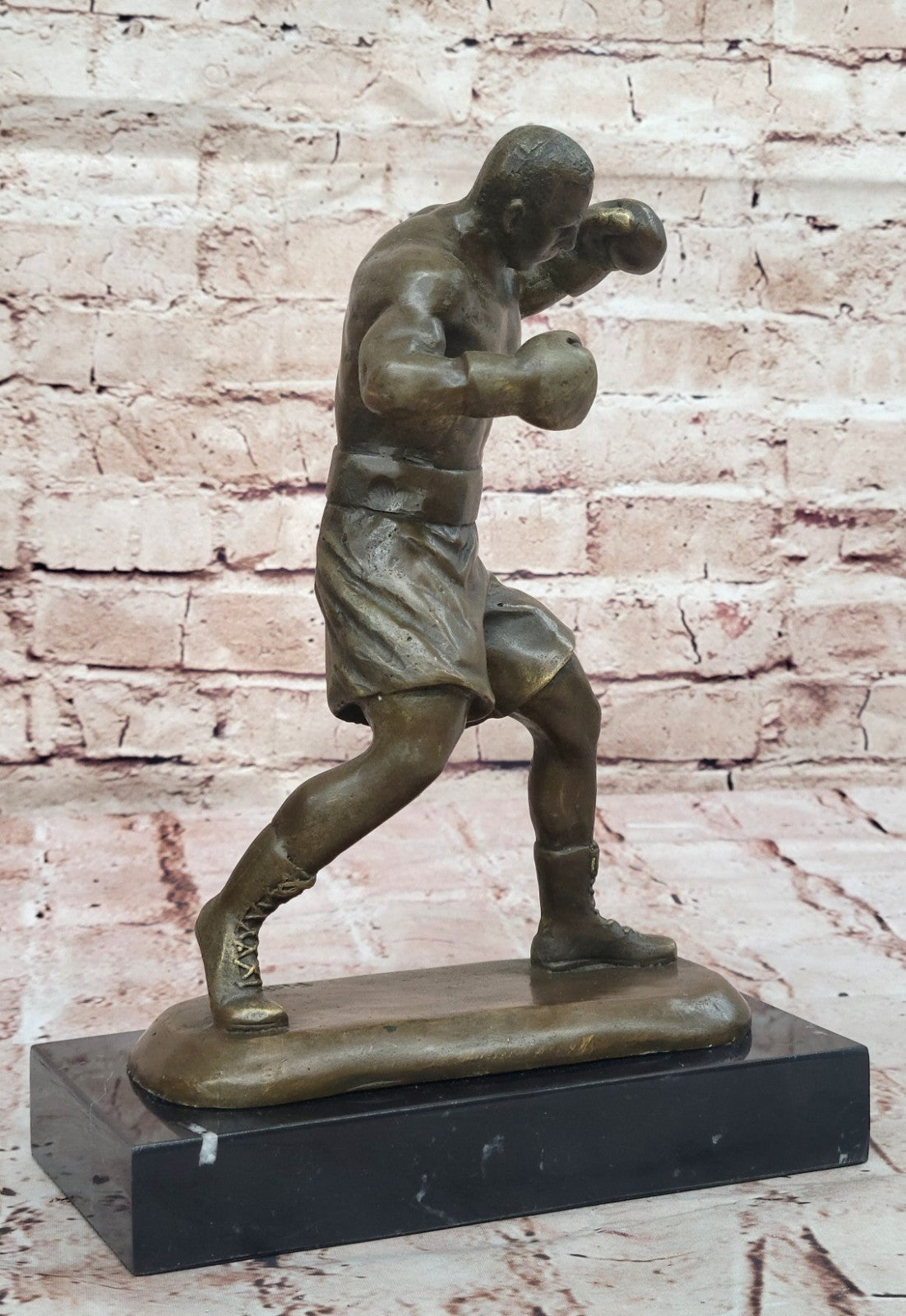 Handcrafted bronze sculpture SALE Dec Base Marble Boxer Champ Boxing Tyson Mike