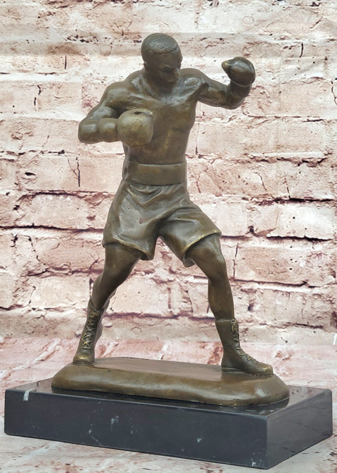 Handcrafted bronze sculpture SALE Dec Base Marble Boxer Champ Boxing Tyson Mike