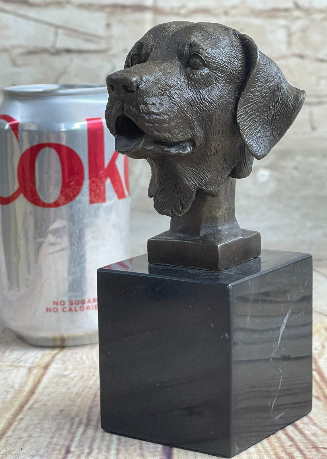 Handcrafted bronze sculpture SALE Book Base Marble Bust Head Retriever Labrador