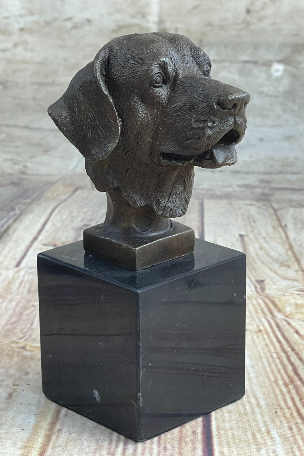 Handcrafted bronze sculpture SALE Book Base Marble Bust Head Retriever Labrador