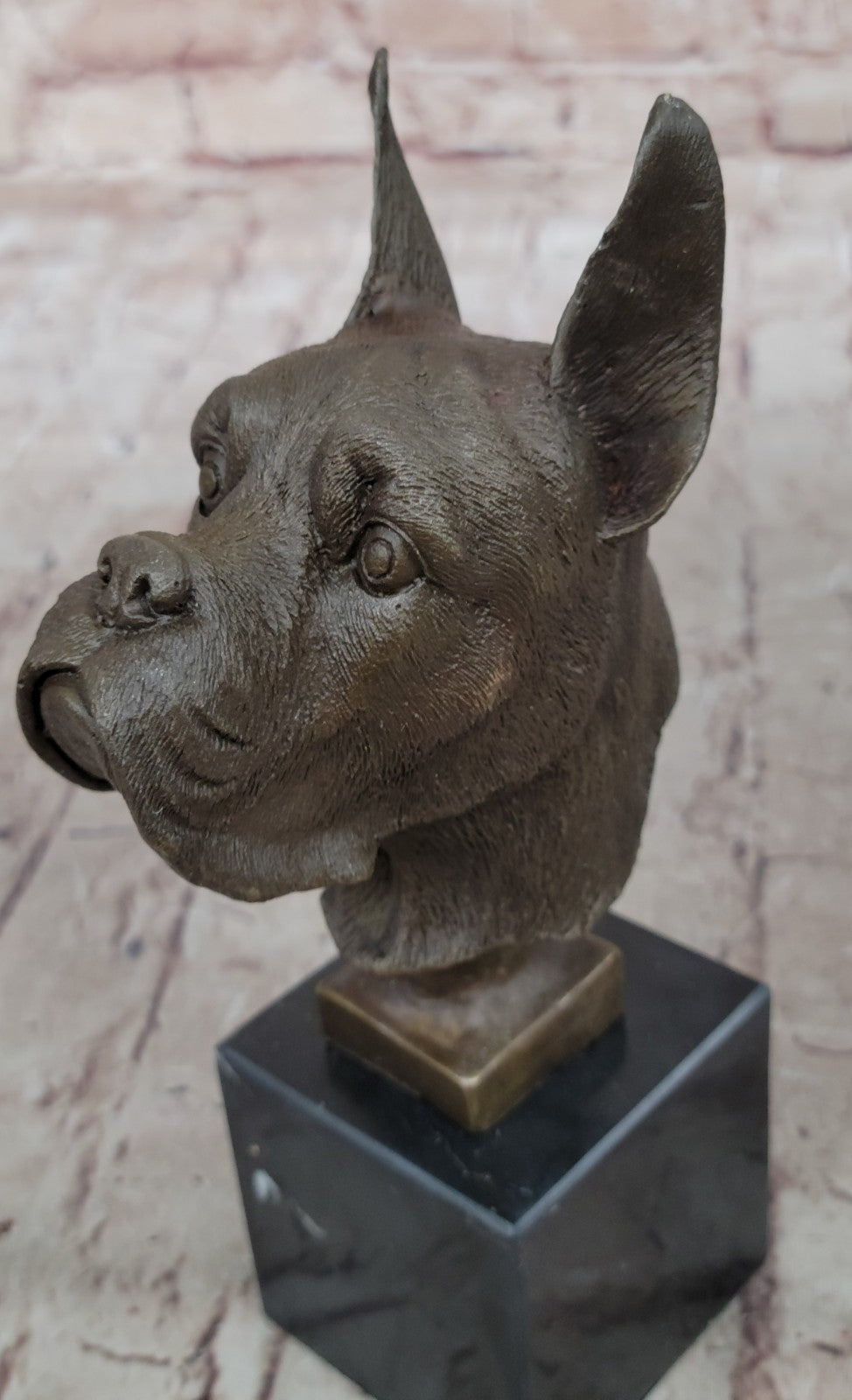 Handcrafted bronze sculpture SALE Art Base Marble Bulldog Boxer English German