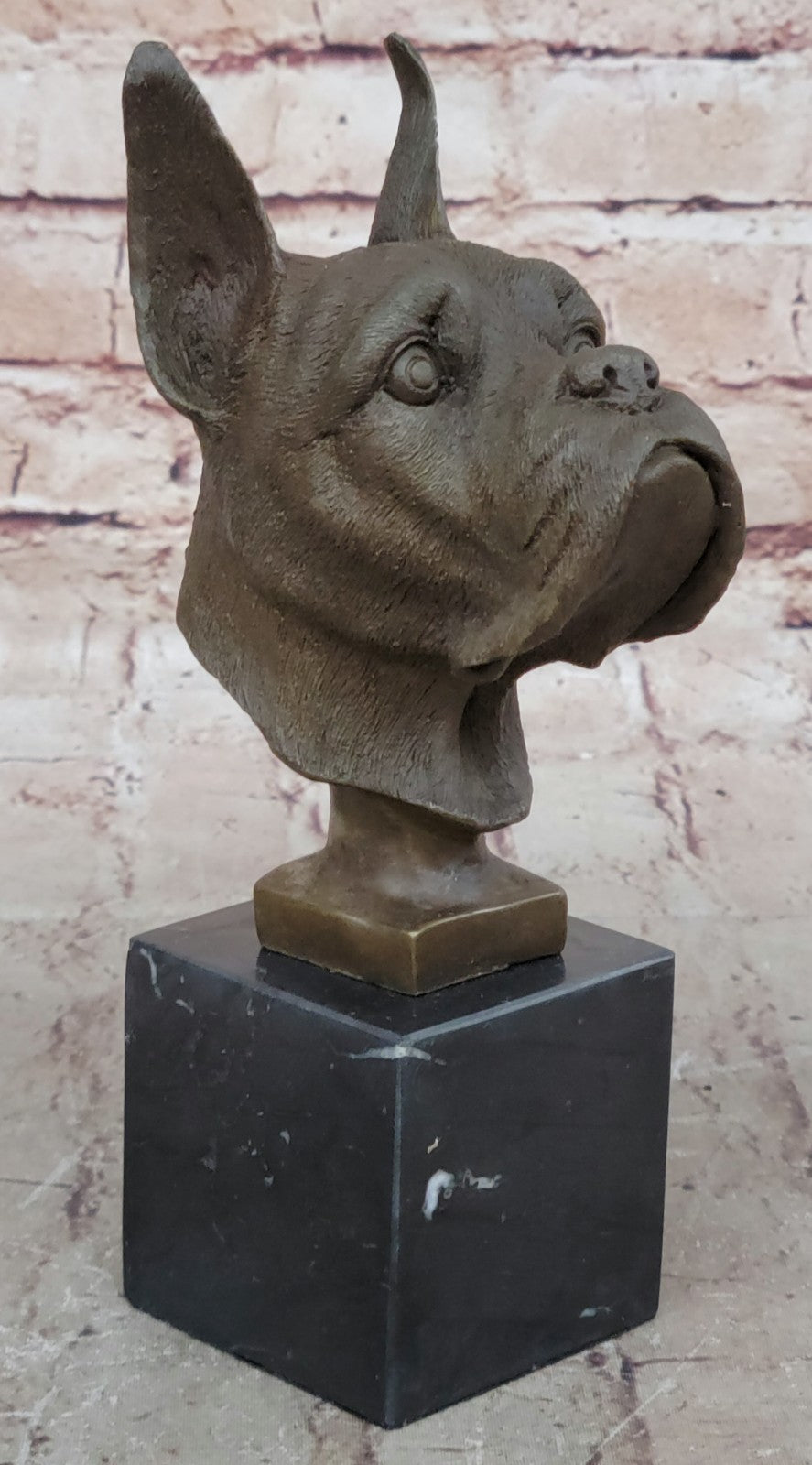 Handcrafted bronze sculpture SALE Art Base Marble Bulldog Boxer English German