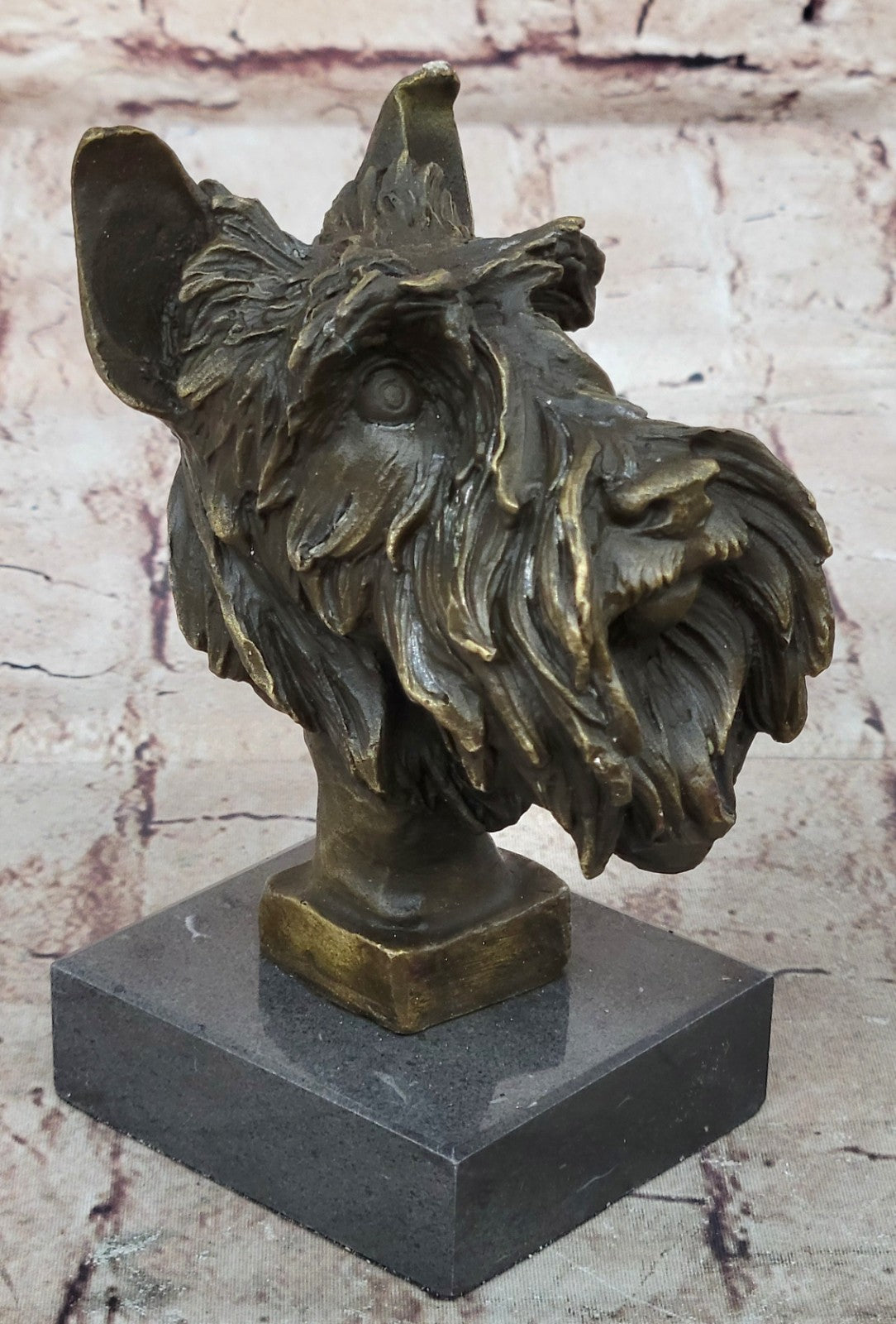 Vintage Solid Victorian Bronze Terrier Puppies Sculpture Dog statue signed Deal