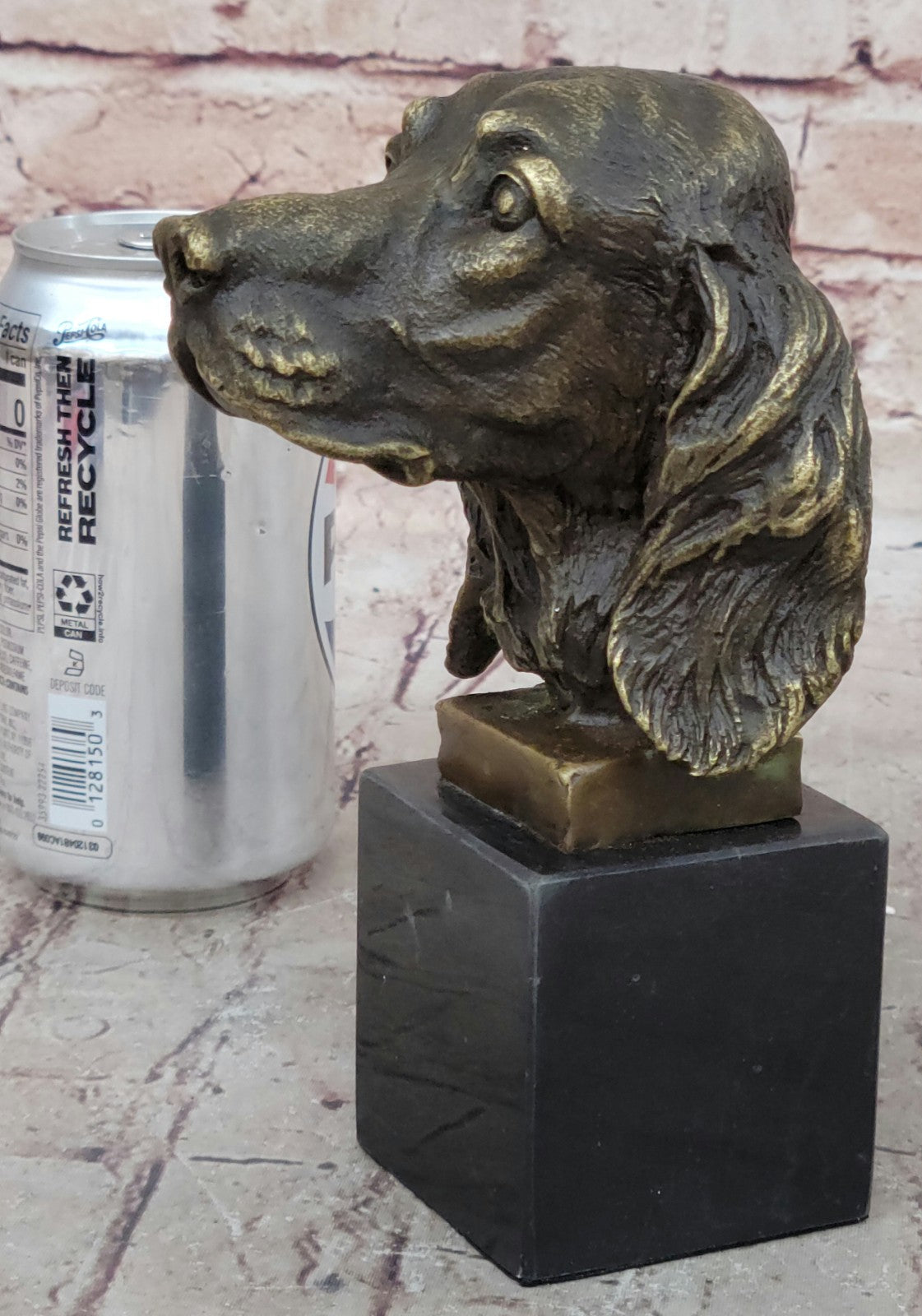 bronze sculpture Bookend Book End Animal Pet Dog Spaniel Cocker Bust Figurine