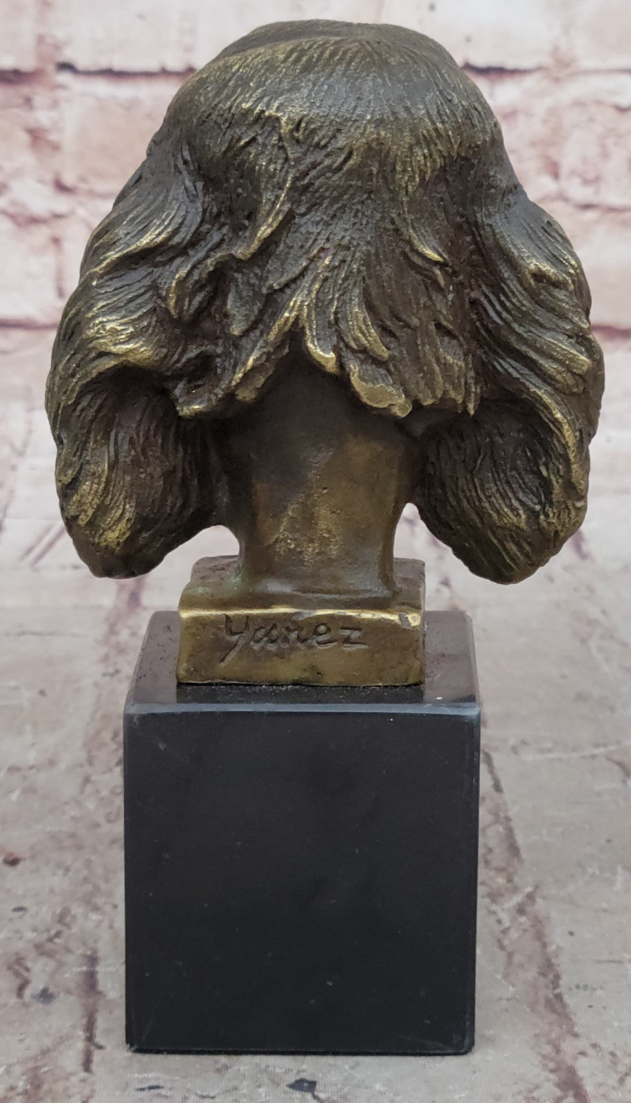 bronze sculpture Bookend Book End Animal Pet Dog Spaniel Cocker Bust Figurine
