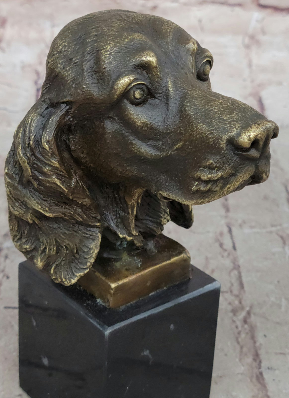 bronze sculpture Bookend Book End Animal Pet Dog Spaniel Cocker Bust Figurine