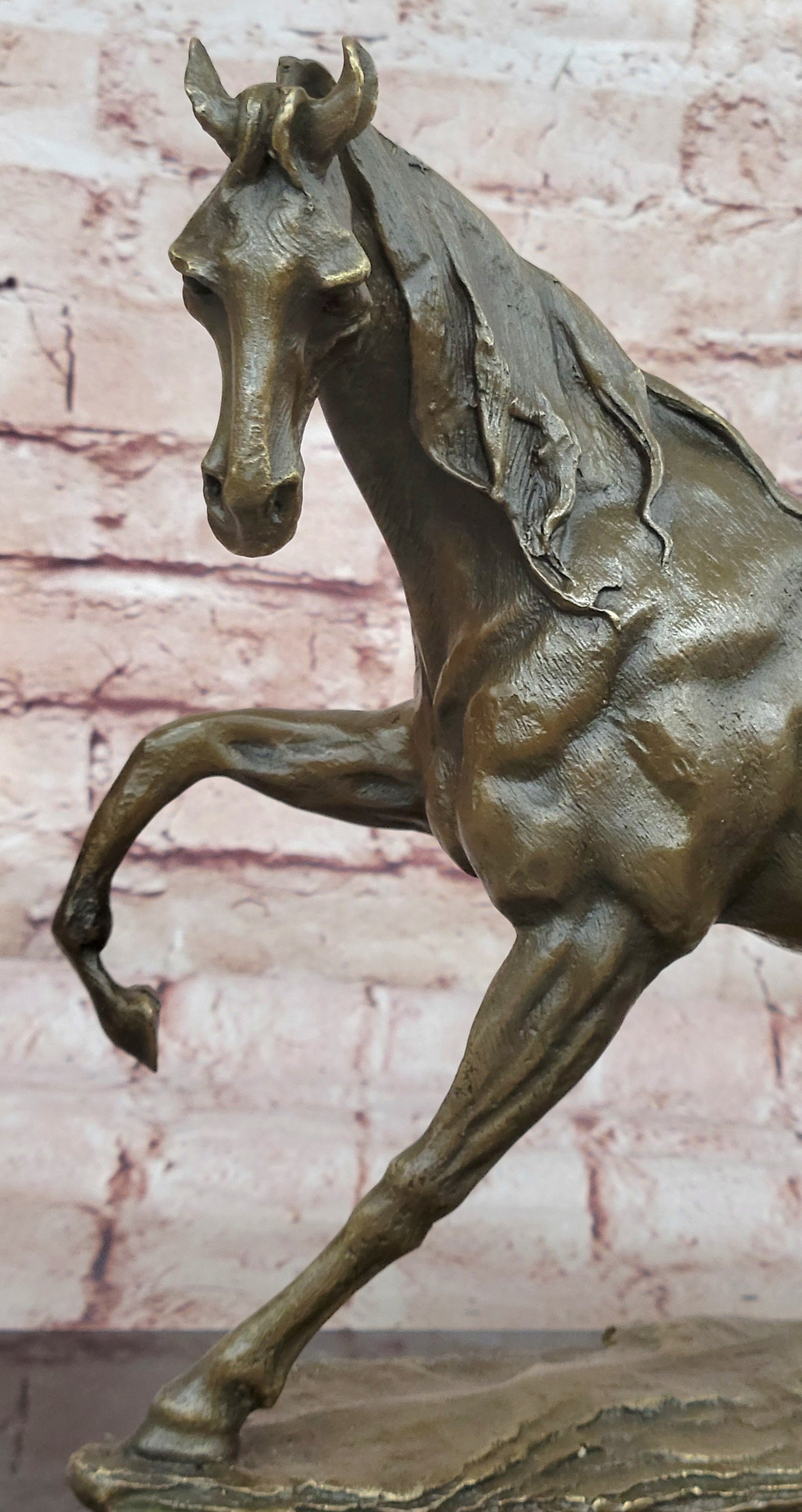 Signed Bronze Arabian Horse Lovers Stallion Sculpture Statue Equestrian