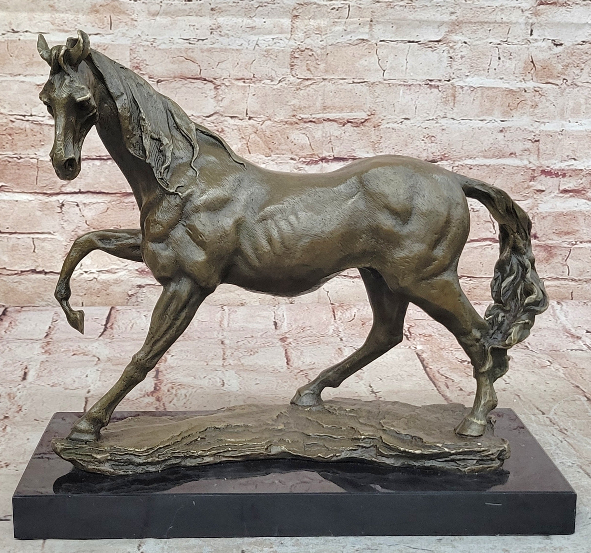Signed Bronze Arabian Horse Lovers Stallion Sculpture Statue Equestrian